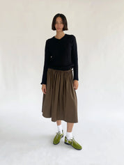 Brooke Callahan Tie Skirt in Brown, curated by Shop Sommer in San Francisco.