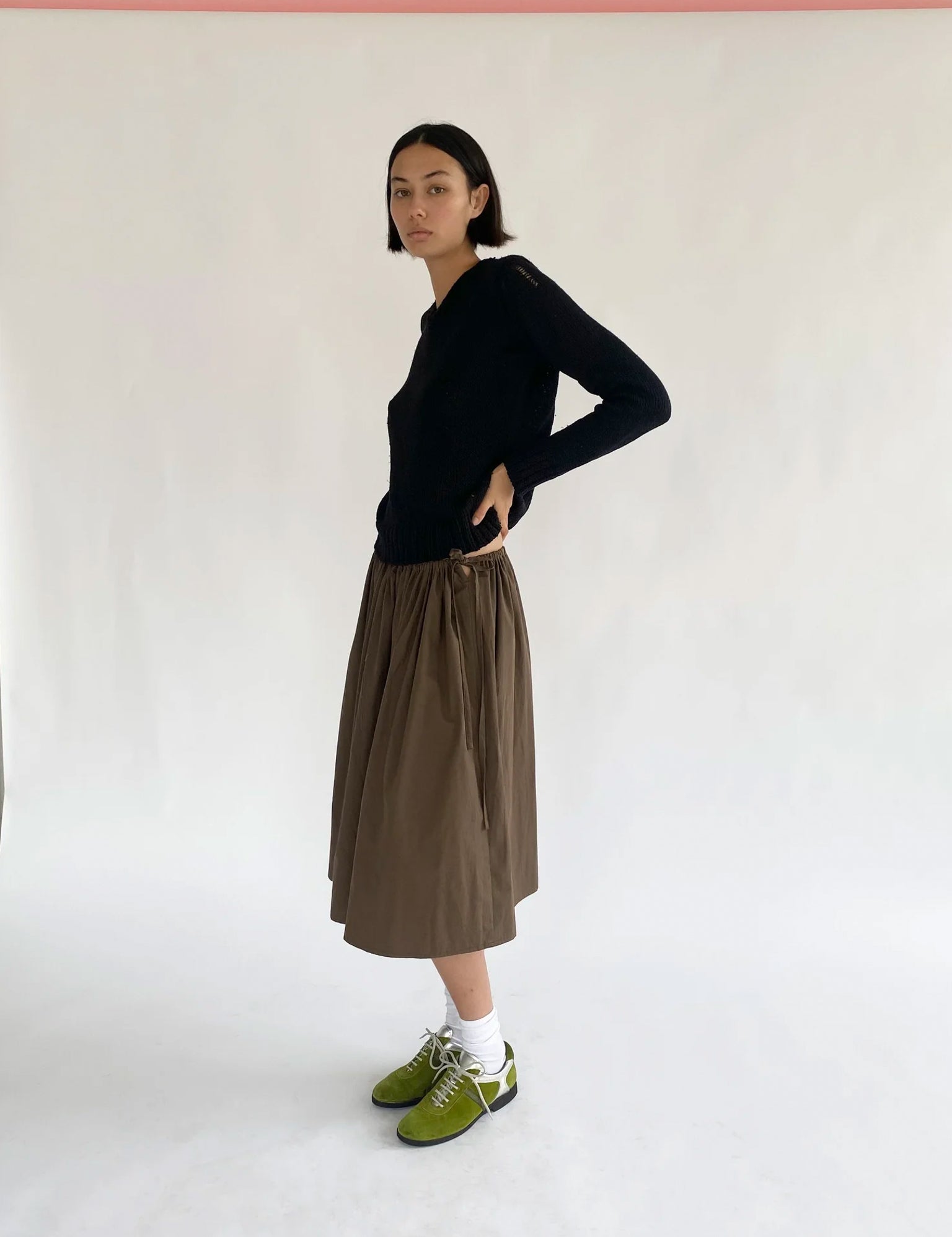 Brooke Callahan Tie Skirt in Brown, curated by Shop Sommer in San Francisco.