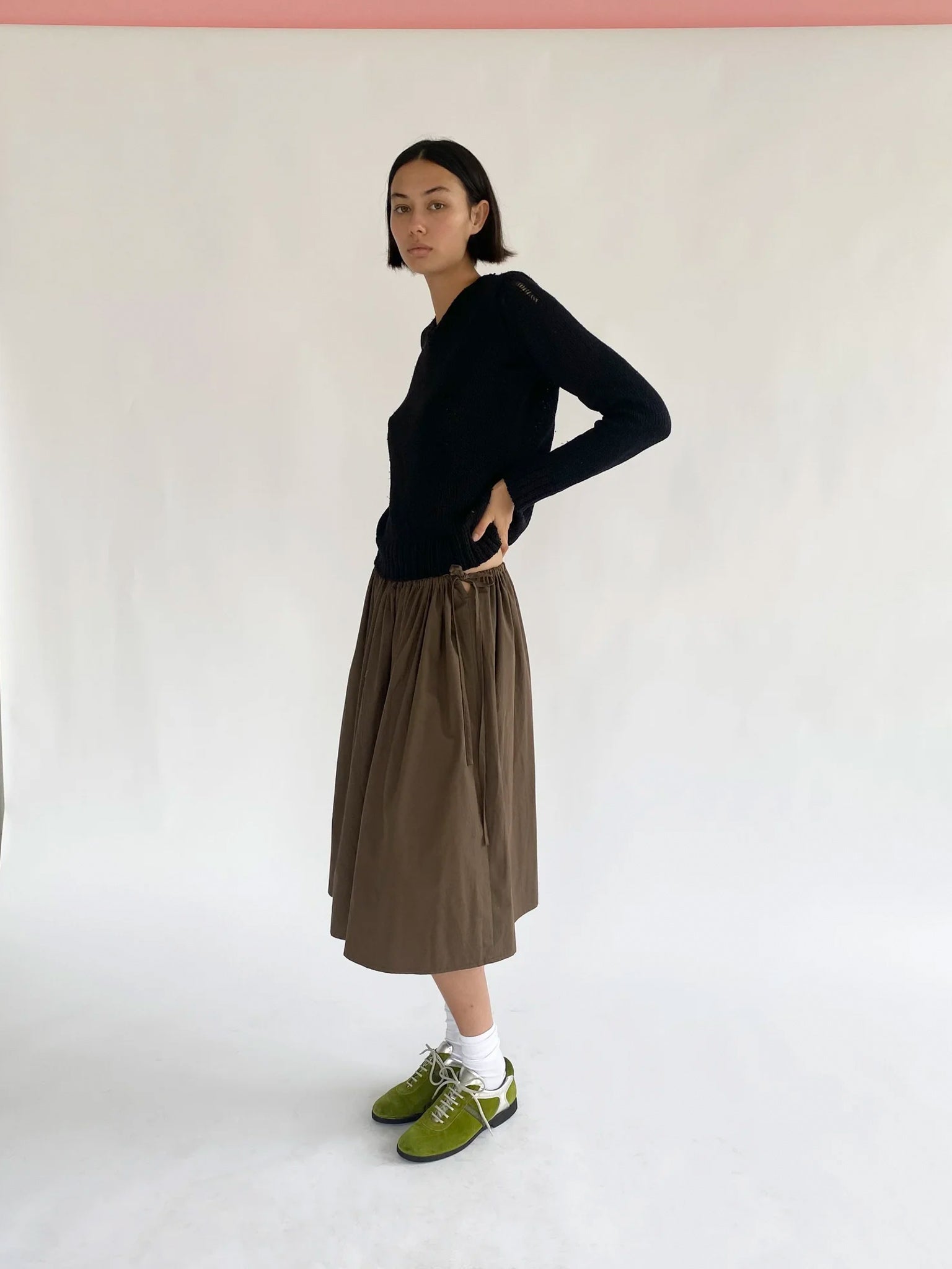Brooke Callahan Tie Skirt in Brown, curated by Shop Sommer in San Francisco.