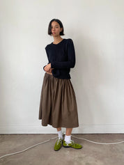 Brooke Callahan Tie Skirt in Brown, curated by Shop Sommer in San Francisco.