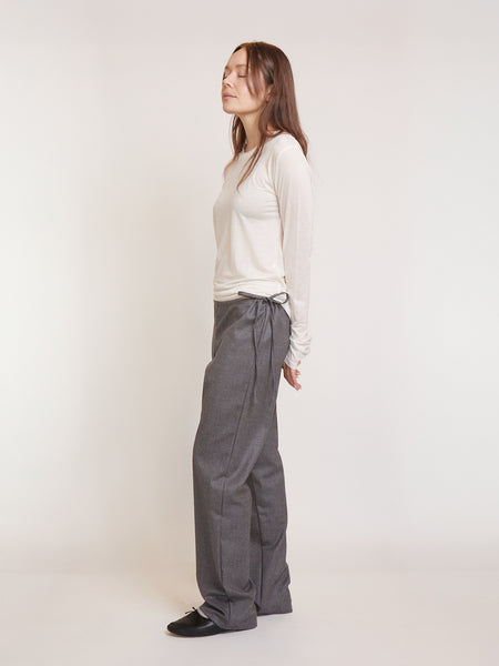 Sommer | Brooke Callahan Tie Pants in Grey Wool