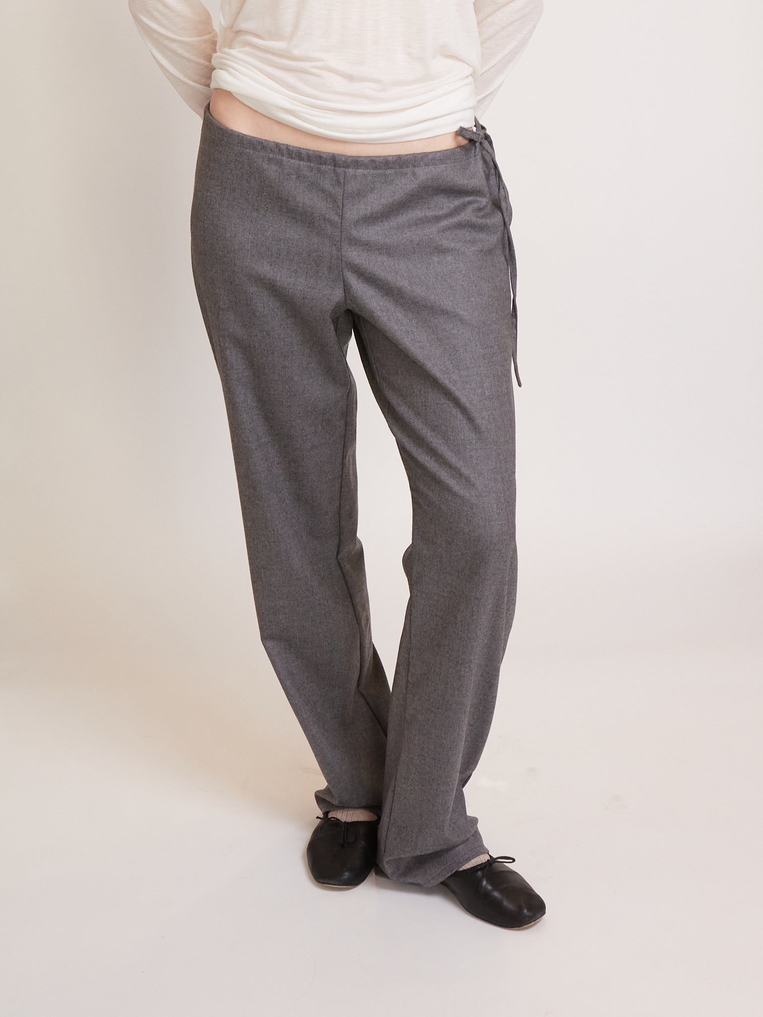 Sommer | Brooke Callahan Tie Pants in Grey Wool
