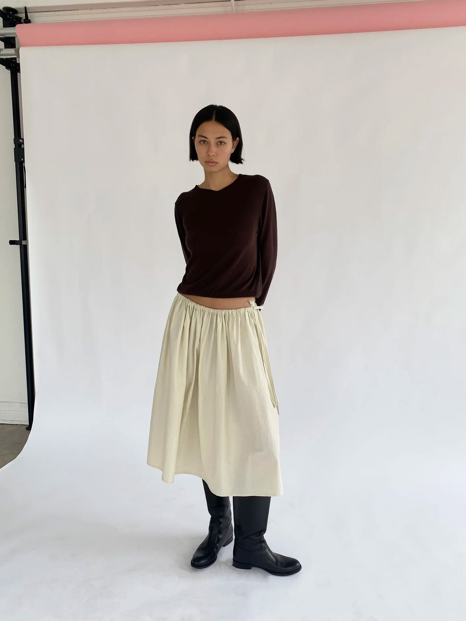 Brooke Callahan Tie Skirt in Rice, curated by Shop Sommer in San Francisco.
