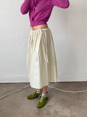 Brooke Callahan Tie Skirt in Rice, curated by Shop Sommer in San Francisco.