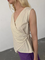 Brooke Callahan Wrap Top in Rice, curated by Shop Sommer in San Francisco.