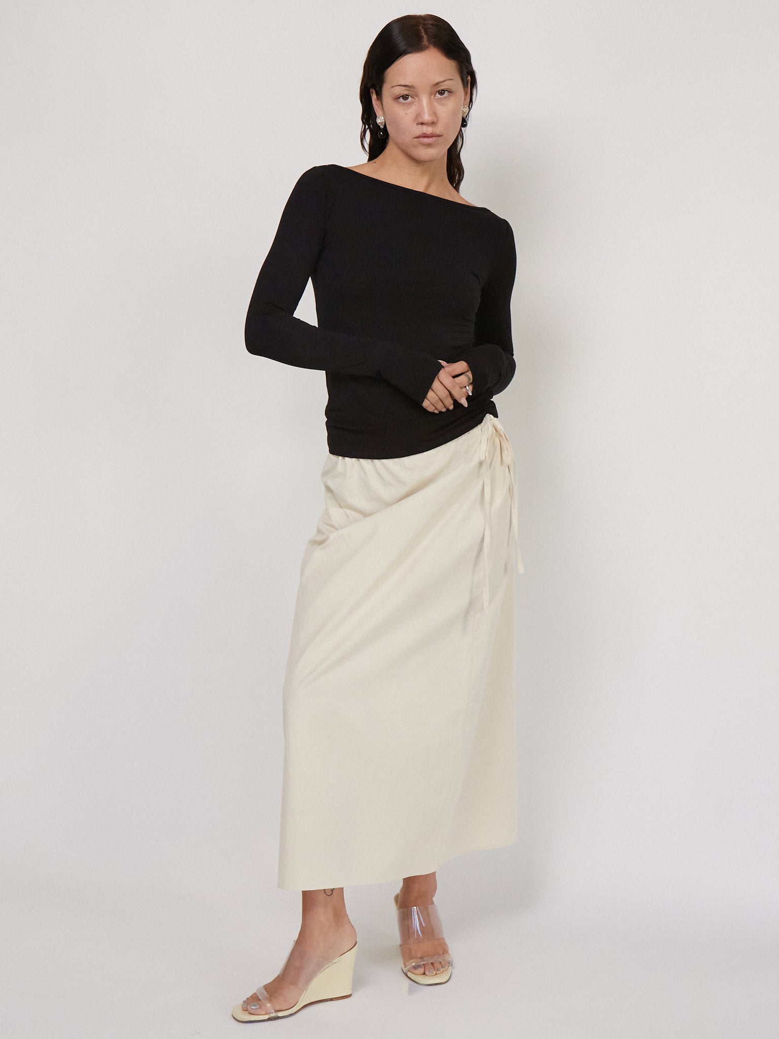 Brooke Callahan Column Skirt in Rice, curated by Shop Sommer in San Francisco.