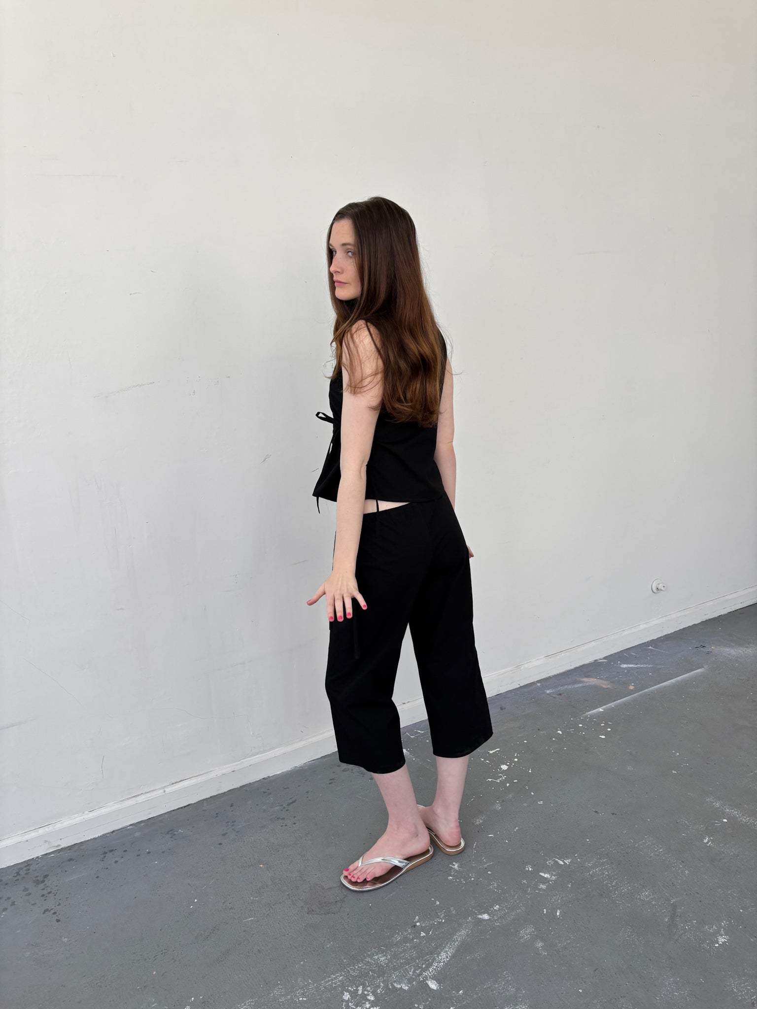 Brooke Callahan Tie Capri in Black, curated by Shop Sommer in San Francisco.