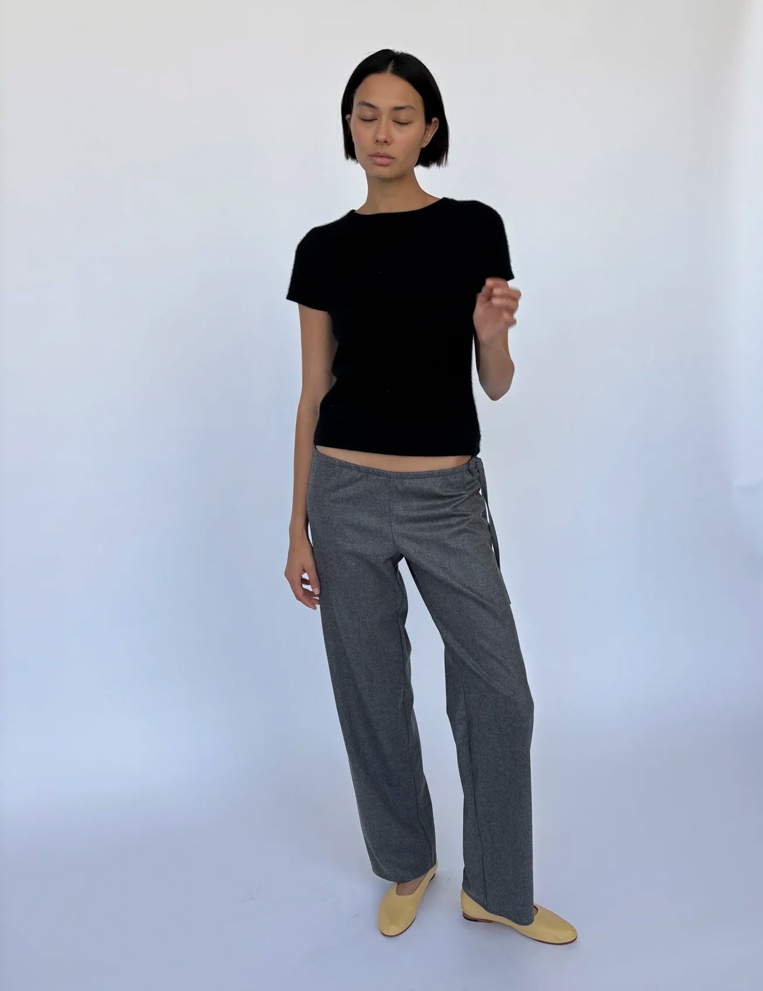 Brooke Callahan Tie Pants in Grey Wool, curated by Shop Sommer in San Francisco.