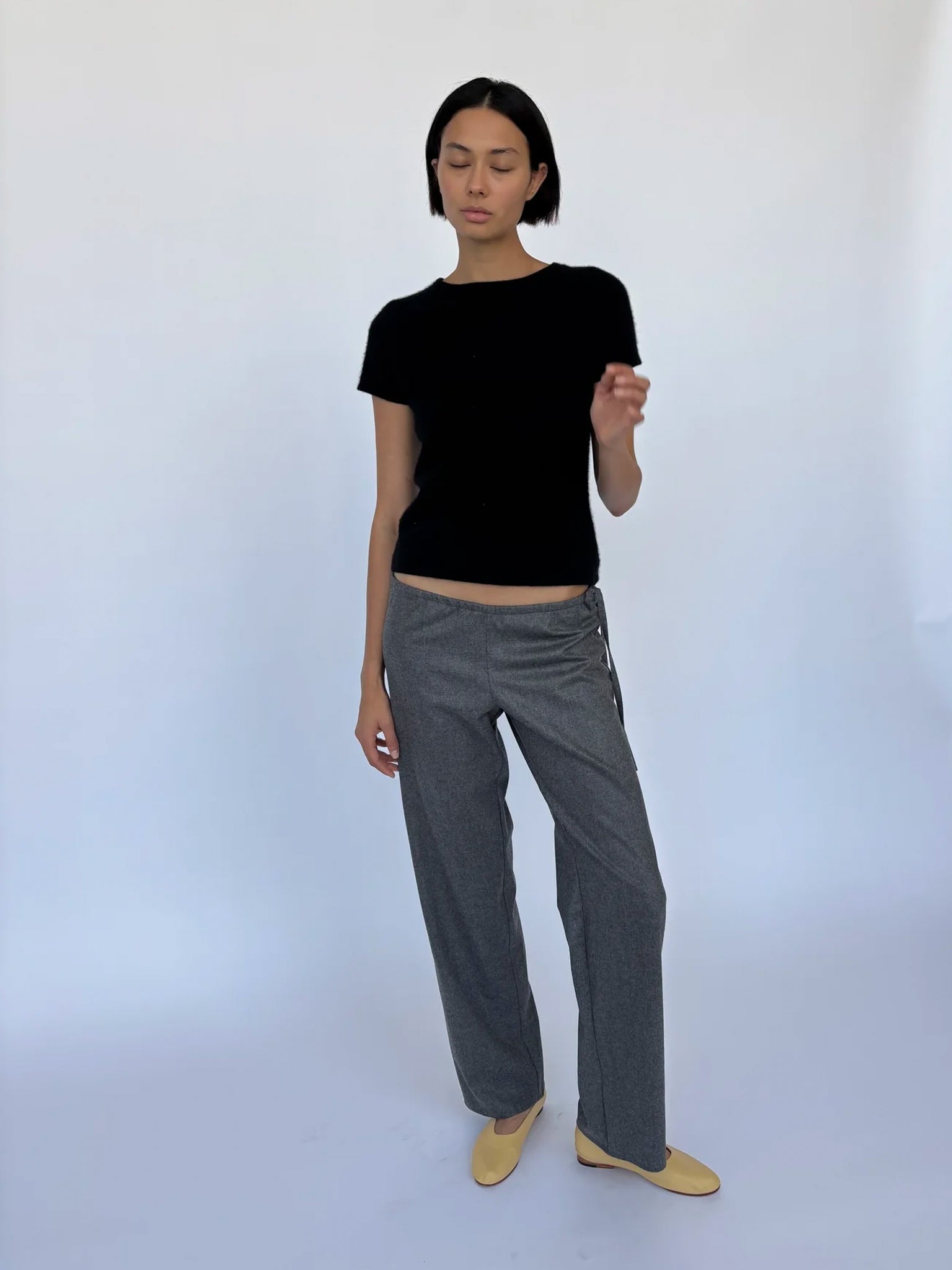 Brooke Callahan Tie Pants in Grey Wool, curated by Shop Sommer in San Francisco.