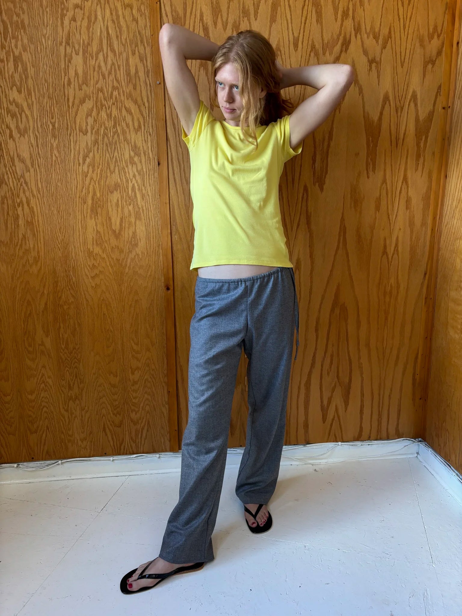 Brooke Callahan Tie Pants in Grey Wool, curated by Shop Sommer in San Francisco.