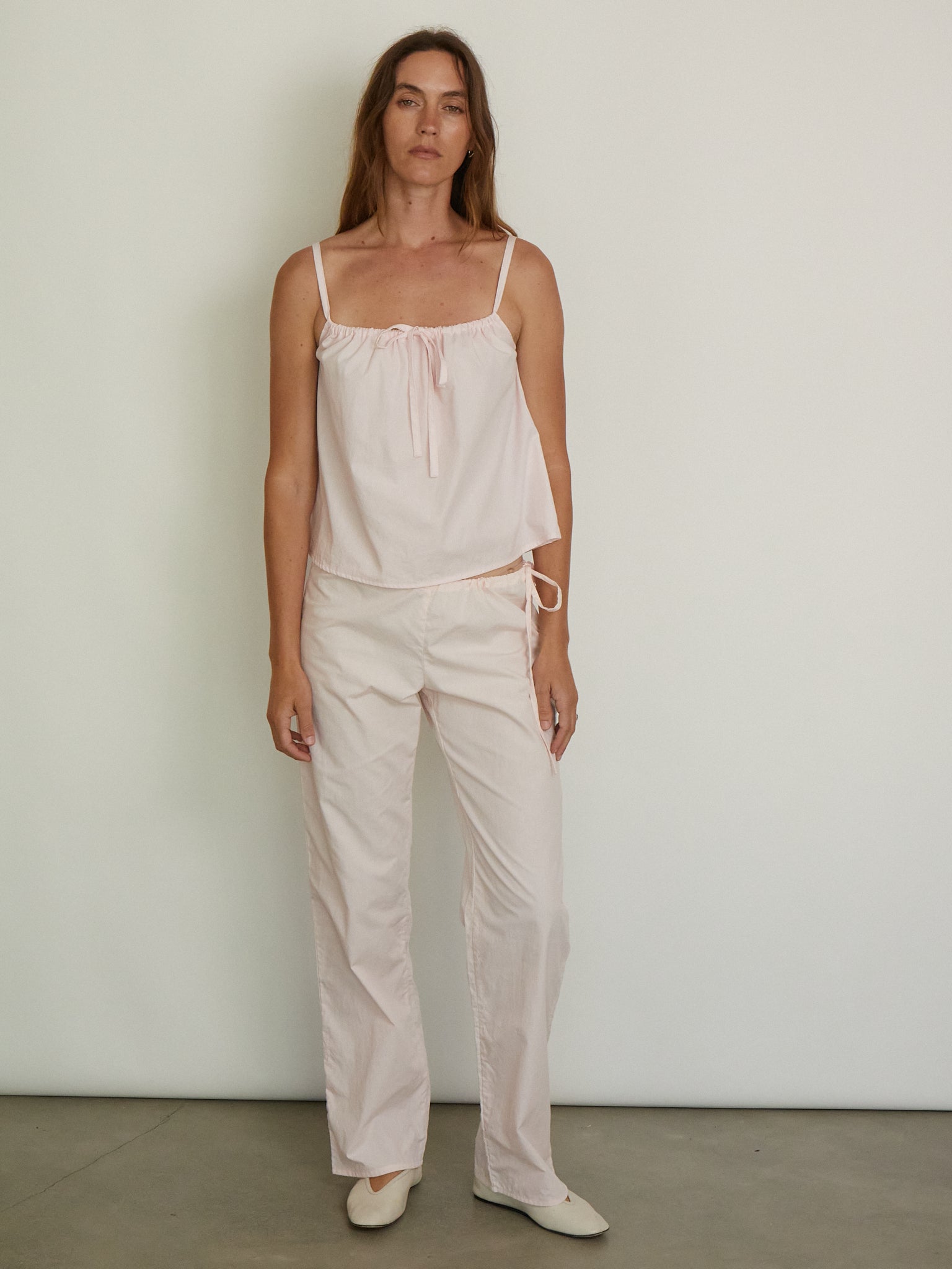 Brooke Callahan Tie Pants in Blush 32", curated by Shop Sommer in San Francisco.