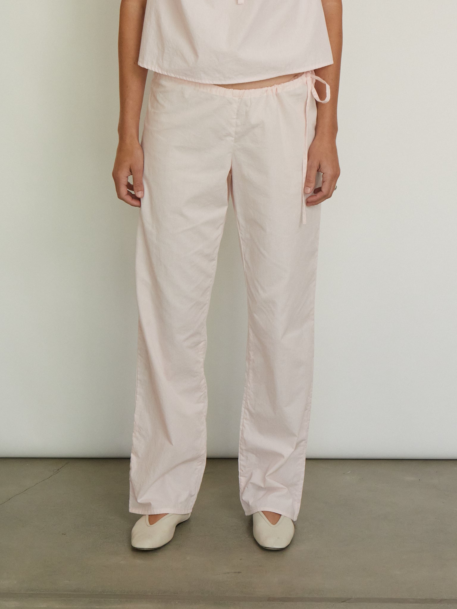 Brooke Callahan Tie Pants in Blush 32", curated by Shop Sommer in San Francisco.
