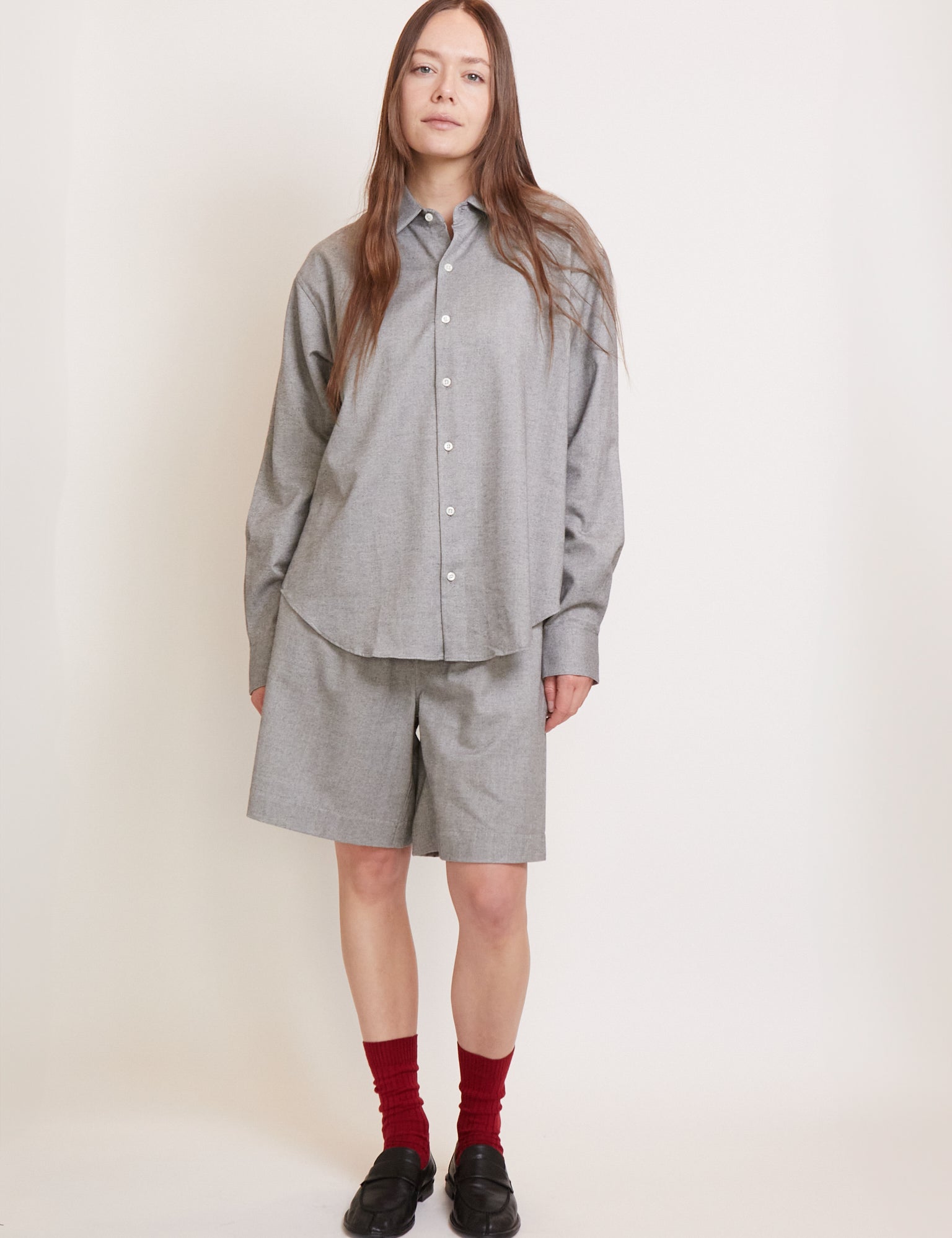 Comme Si La Shirt Classica Light Grey Cotton Flannel , curated by Shop Sommer in San Francisco.