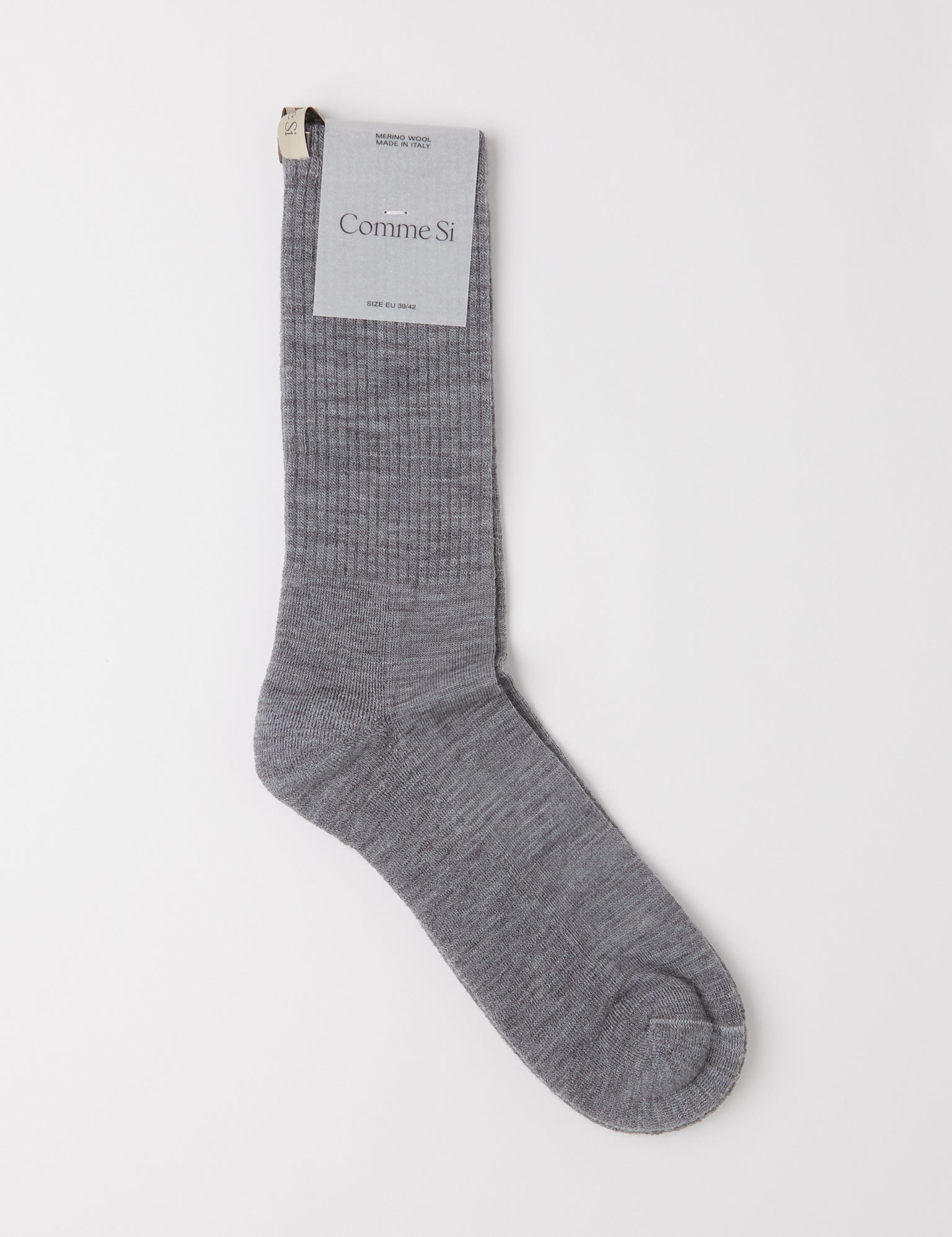 Comme Si Merino Wool Tube Sock Heather Grey, curated by Shop Sommer in San Francisco.