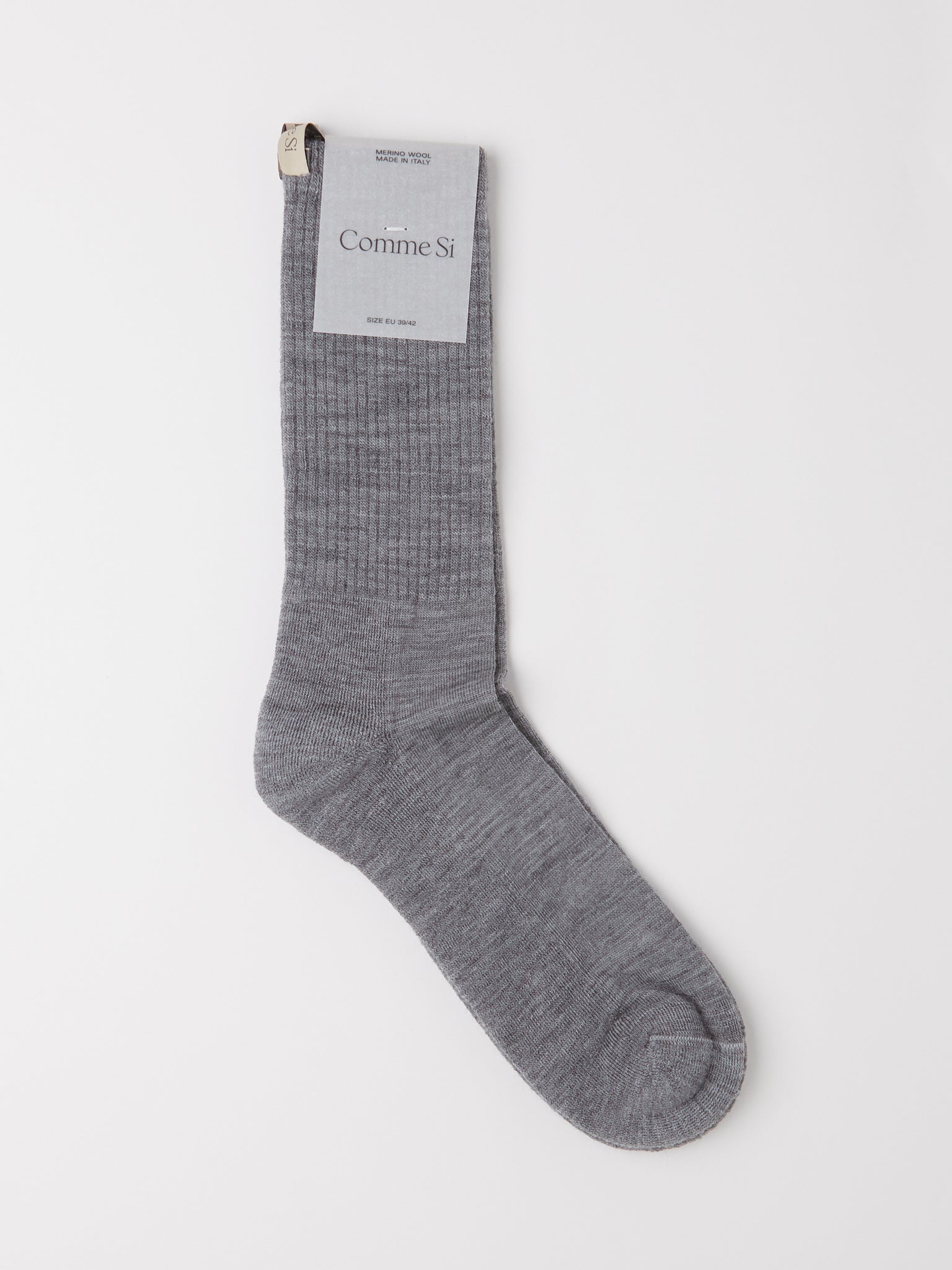 Comme Si Merino Wool Tube Sock Heather Grey, curated by Shop Sommer in San Francisco.