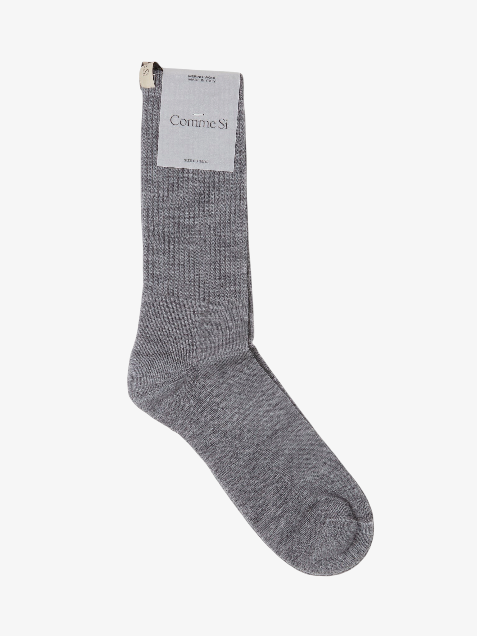 Comme Si Merino Wool Tube Sock Heather Grey, curated by Shop Sommer in San Francisco.