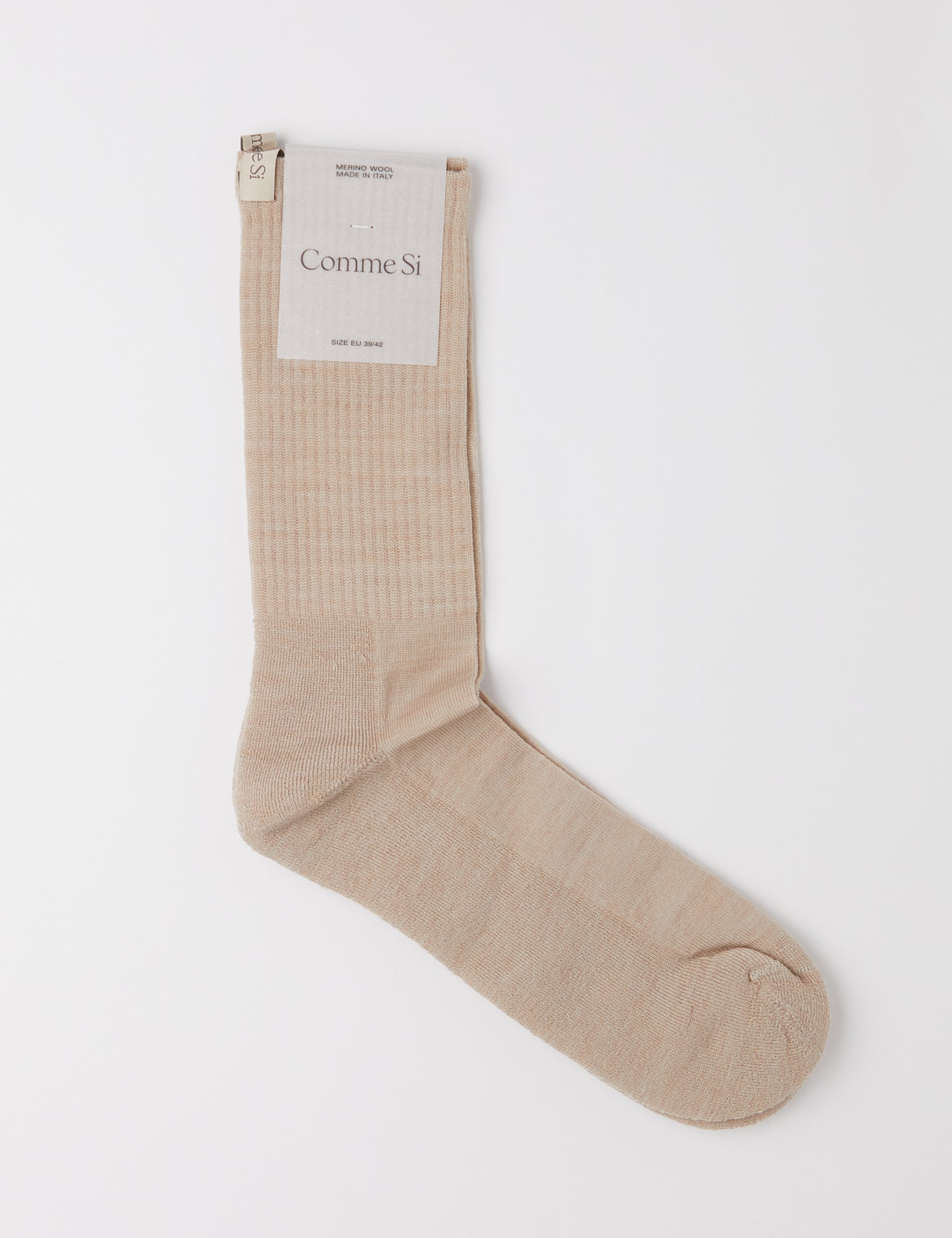 Comme Si Merino Wool Tube Sock Camel, curated by Shop Sommer in San Francisco.