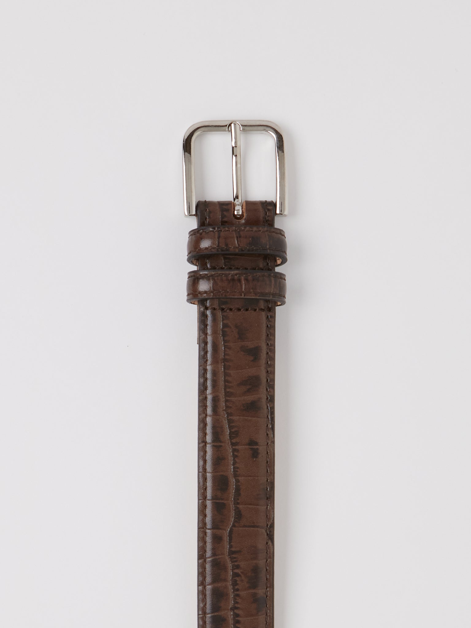 Classic Belt in Brown Crocodile by Cordera, curated by Shop Sommer in San Francisco. 
