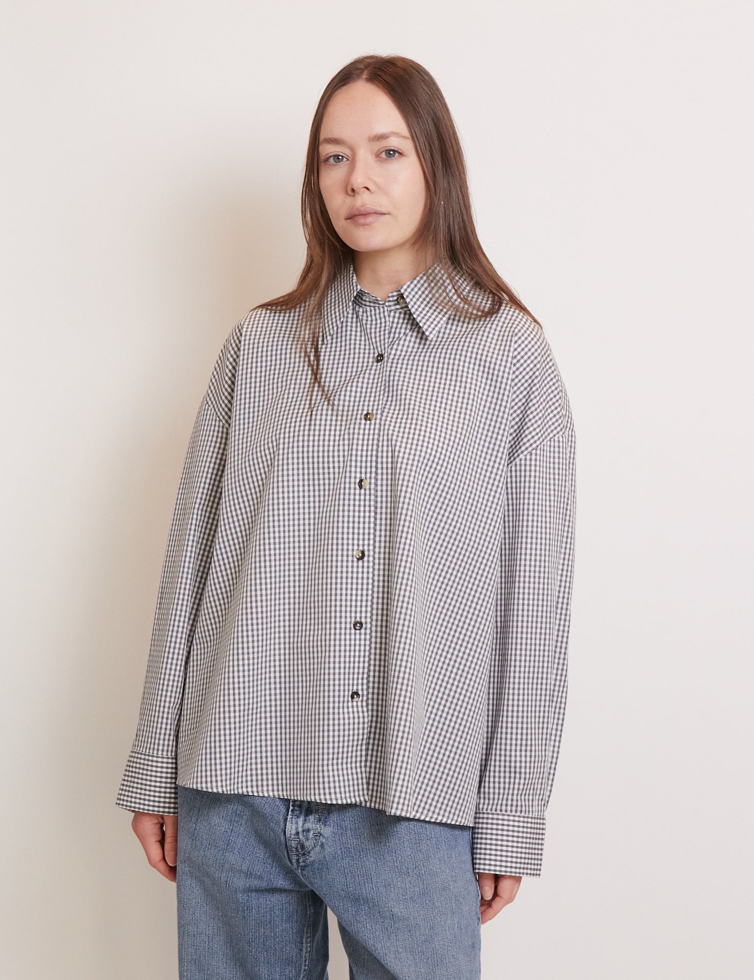 Cordera Oversized Shirt Vichy Grey, curated by Shop Sommer in San Francisco.