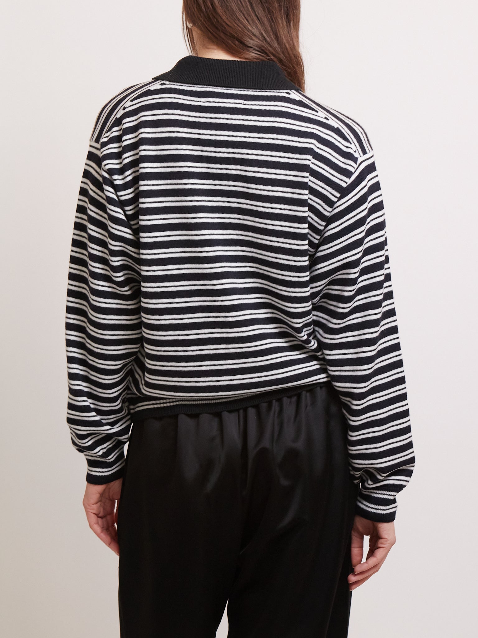 Cordera Merino Wool Striped Polo Cardigan, curated by Shop Sommer in San Francisco.