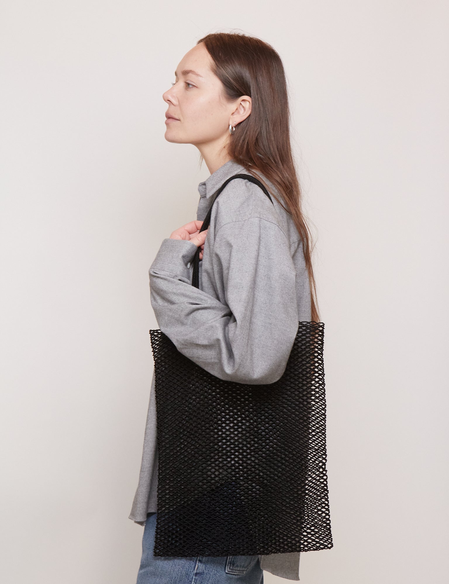 Cordera Handmade Beaded Tote Bag Black, curated by Shop Sommer in San Francisco.