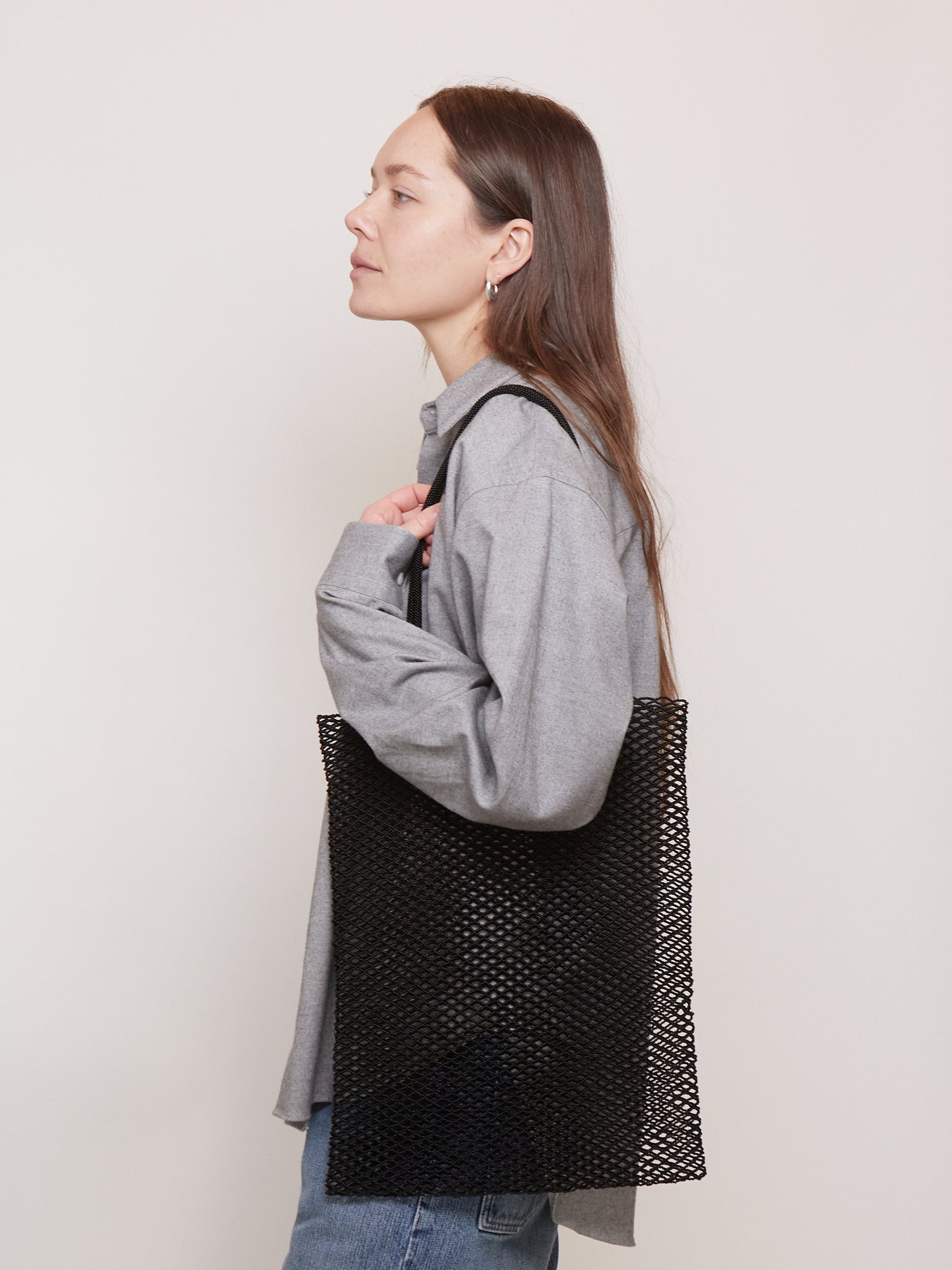 Cordera Handmade Beaded Tote Bag Black, curated by Shop Sommer in San Francisco.