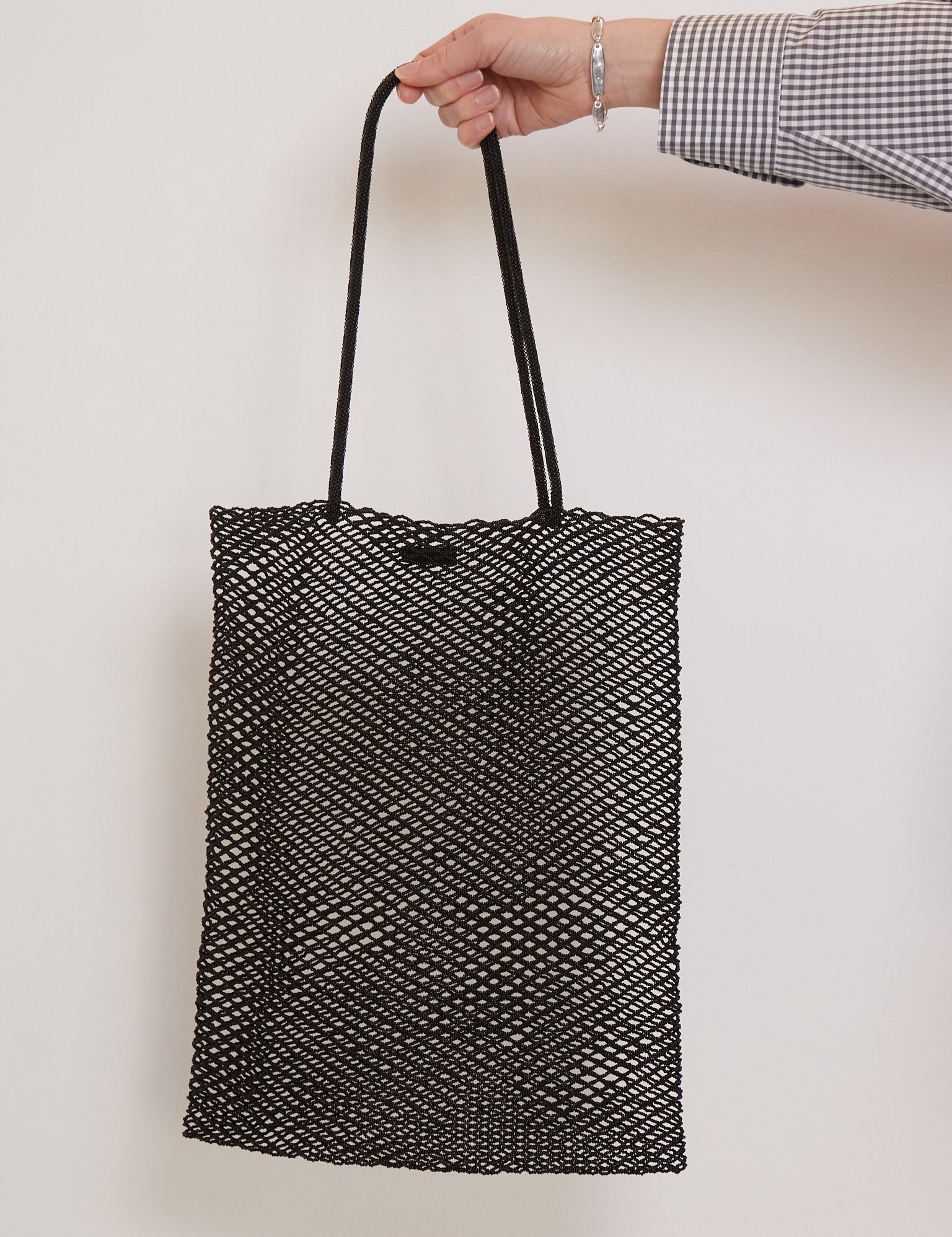 Cordera Handmade Beaded Tote Bag Black, curated by Shop Sommer in San Francisco.
