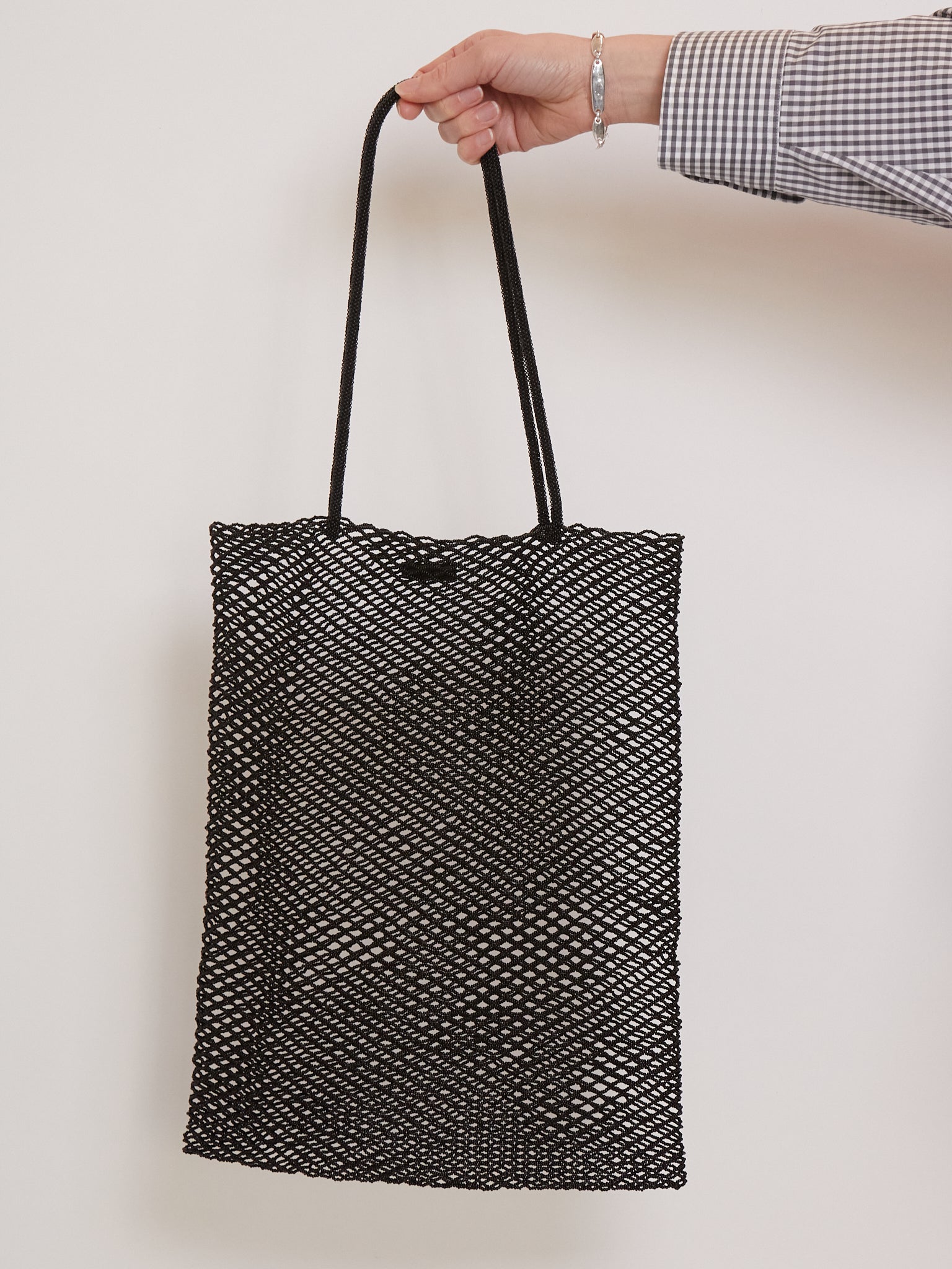 Cordera Handmade Beaded Tote Bag Black, curated by Shop Sommer in San Francisco.