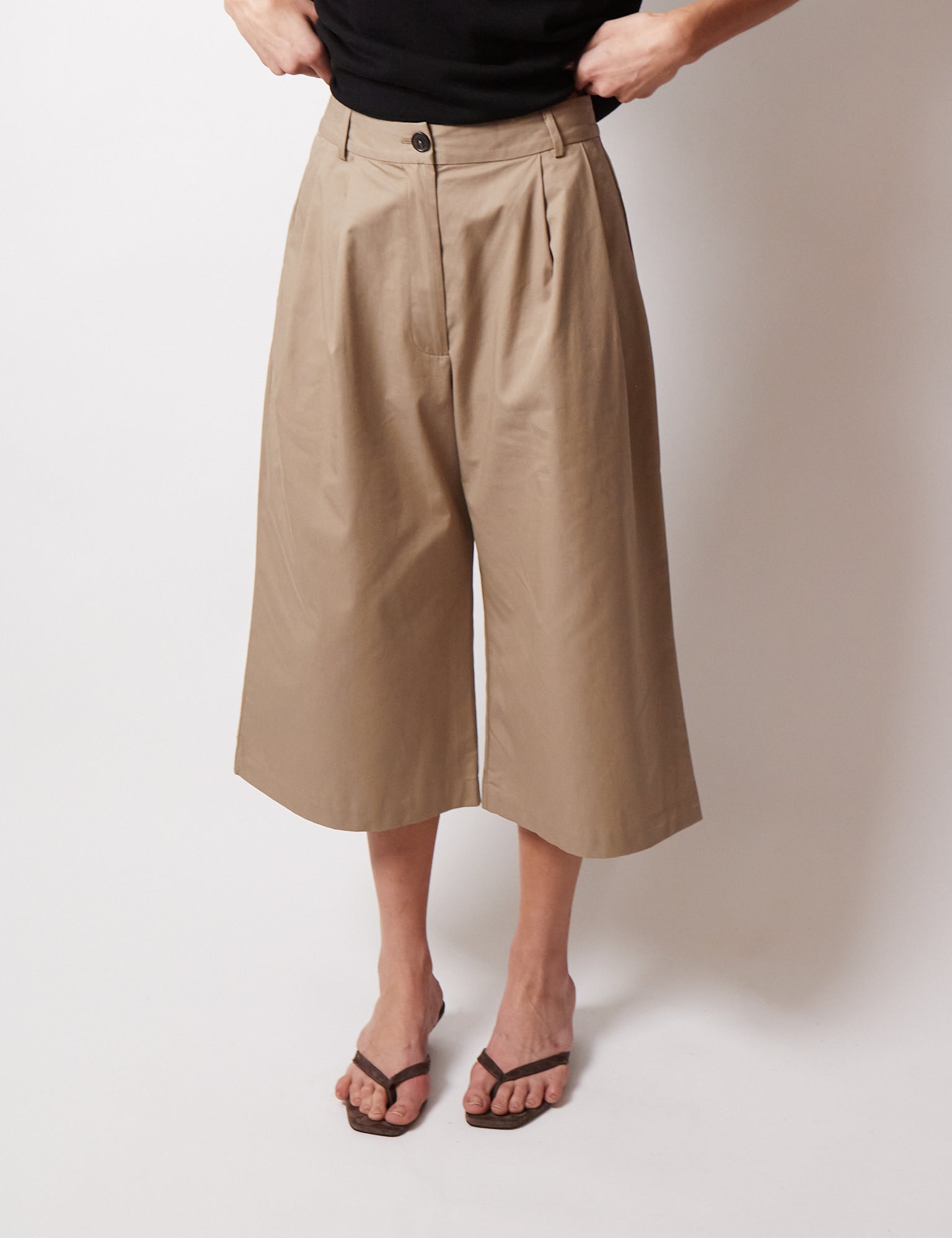 Cordera Cotton Capri Pants Camel , curated by Shop Sommer San Francisco