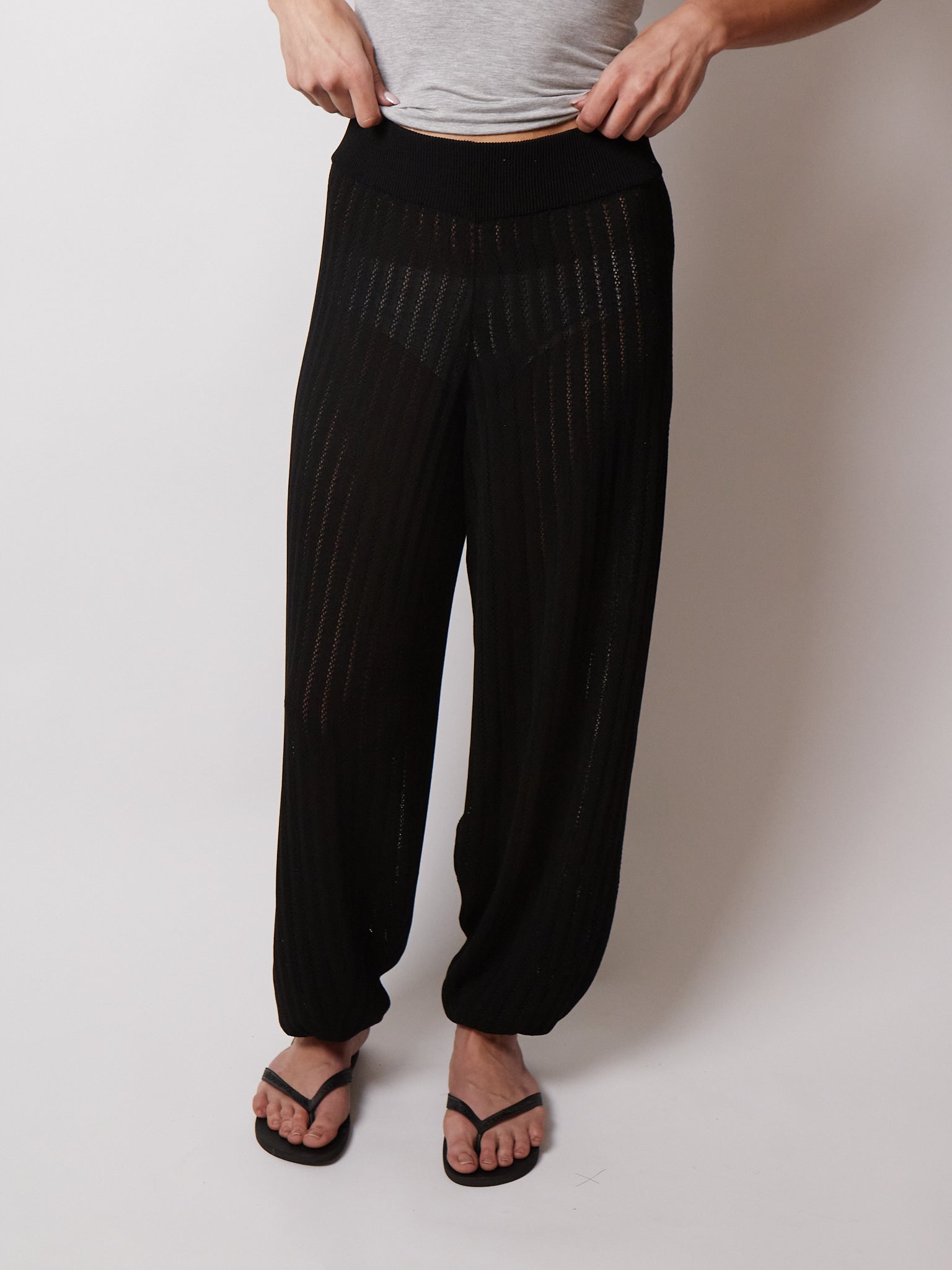 Sommer | Cordera Lace Knit Pants Black