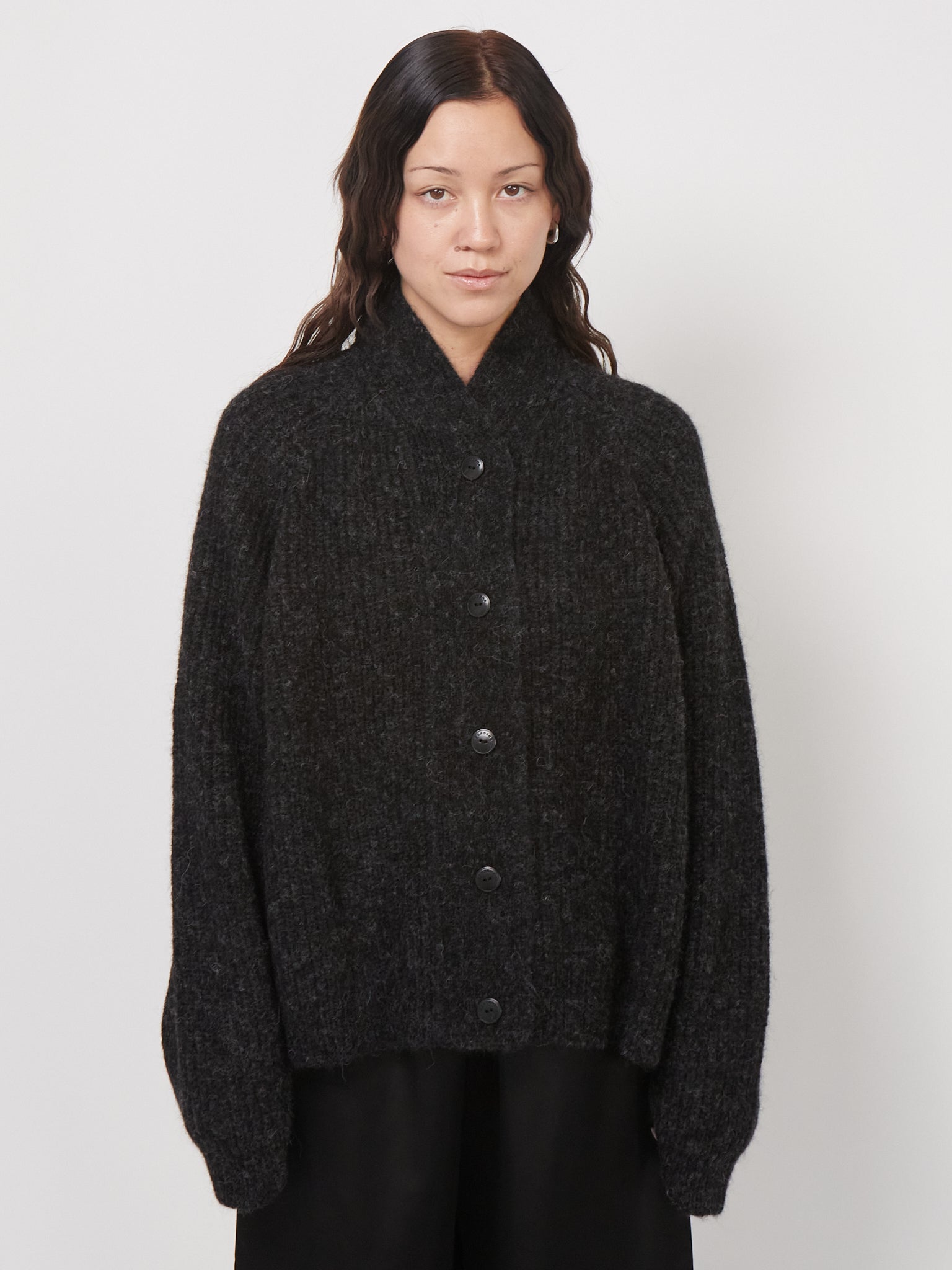 Baby Alpaca Cardigan Anthracite