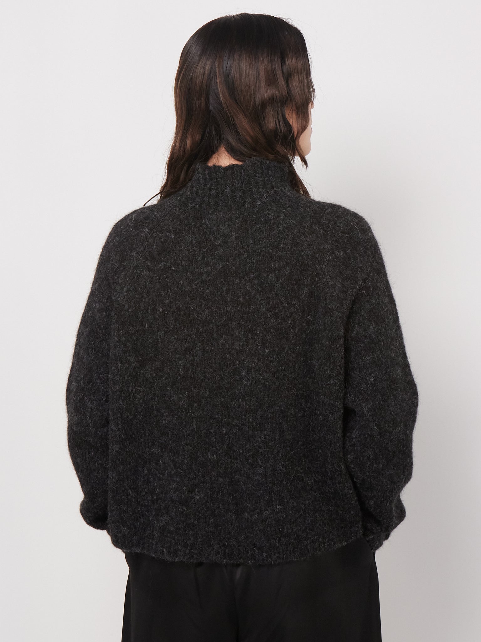 Cordera Baby Alpaca Polo Sweater in Anthracite, Curated by Shop Sommer in San Francisco. 