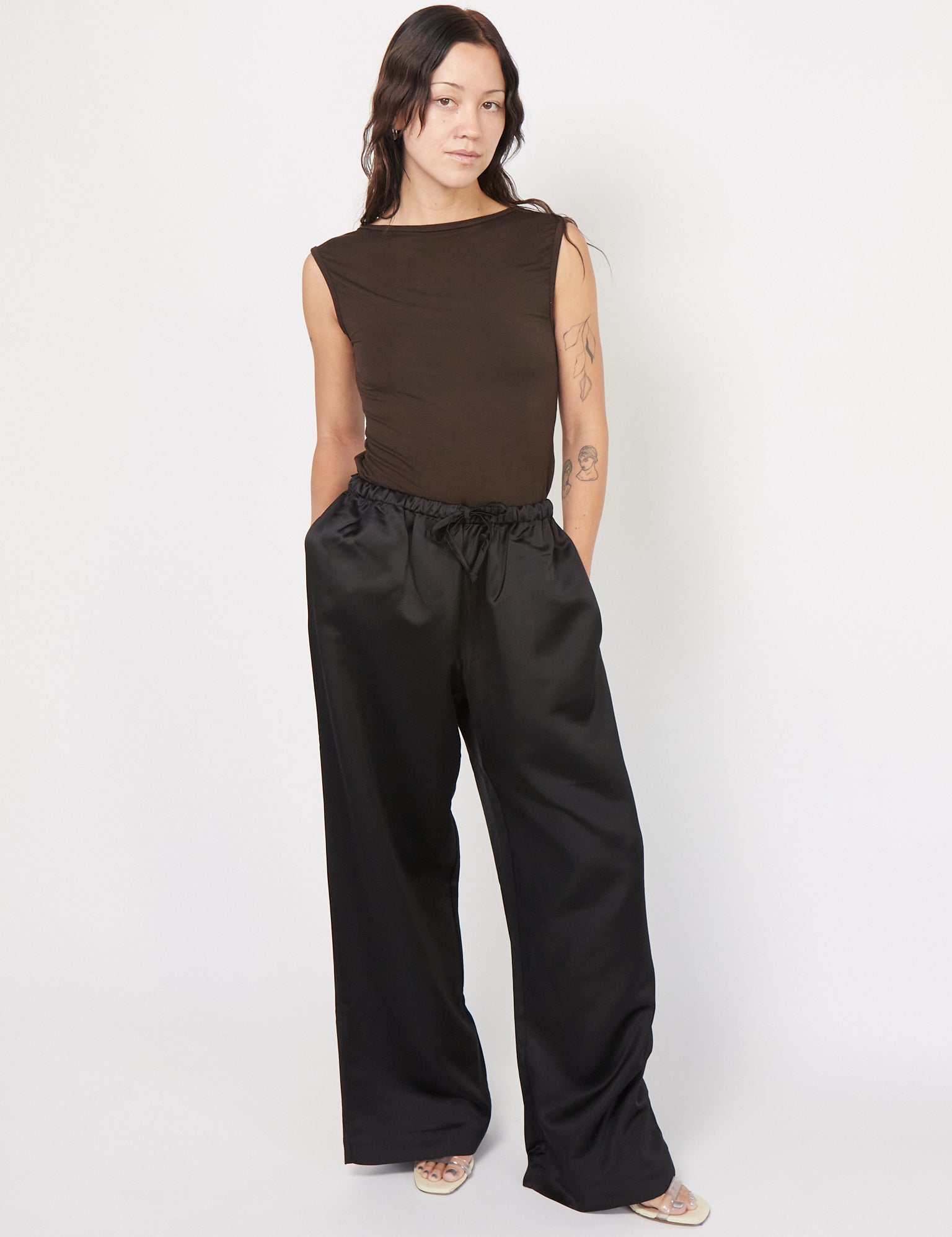 Satin Relaxed Pants Black by Cordera, curated by Shop Sommer in San Francisco. 