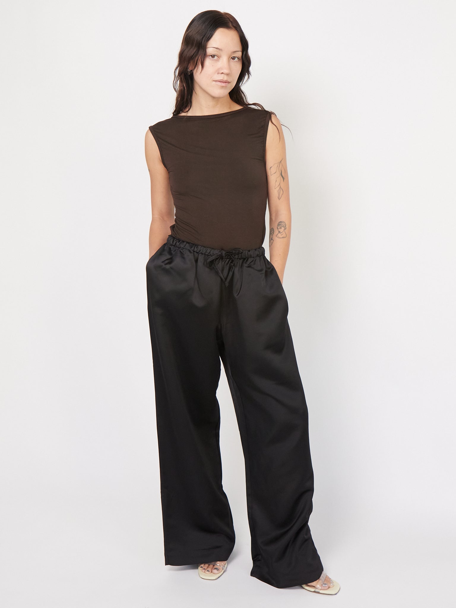 Satin Relaxed Pants Black by Cordera, curated by Shop Sommer in San Francisco. 