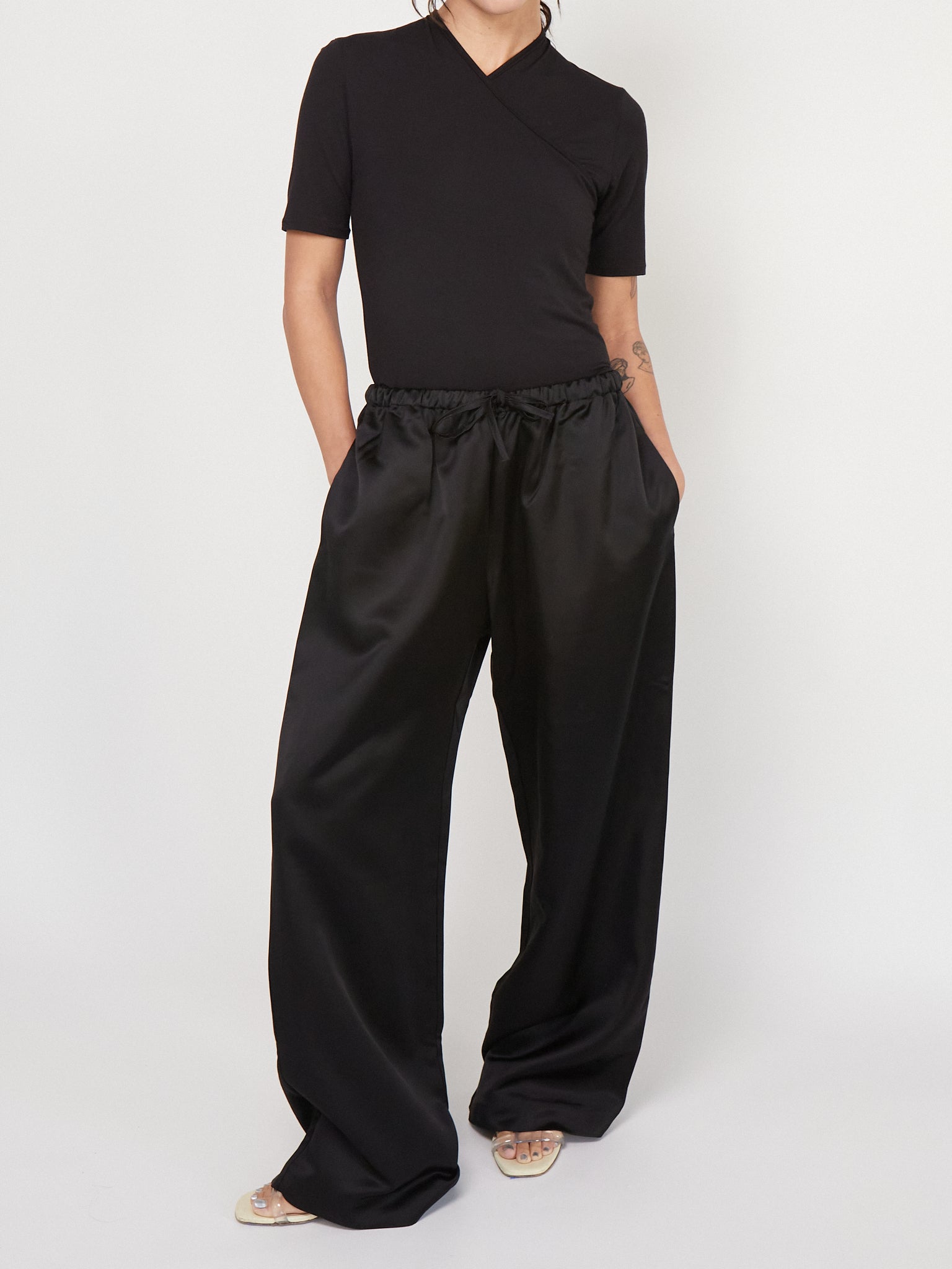 Satin Relaxed Pants Black by Cordera, curated by Shop Sommer in San Francisco. 