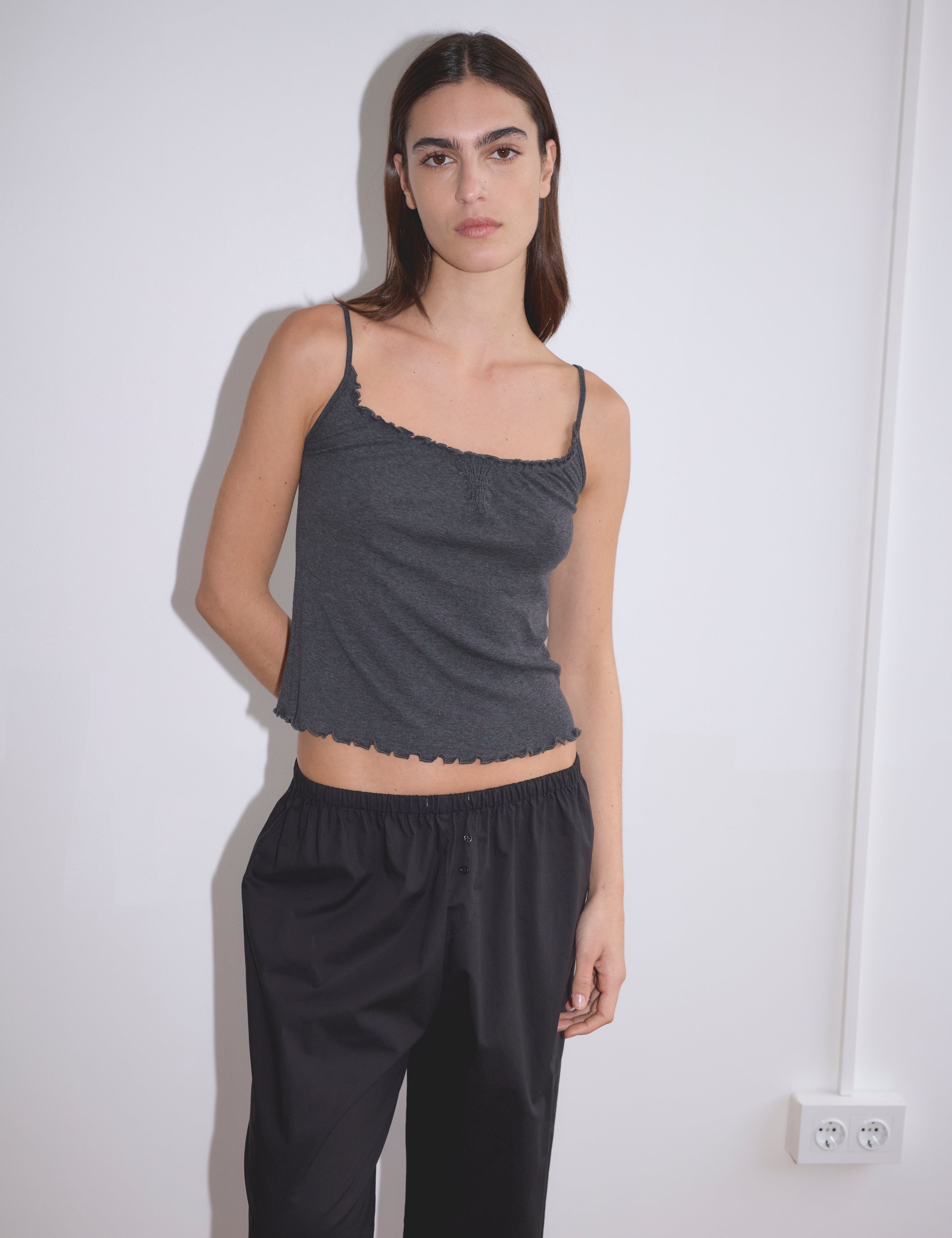 Deiji Studios Flounce Tank Grey, curated by Shop Sommer in San Francisco.