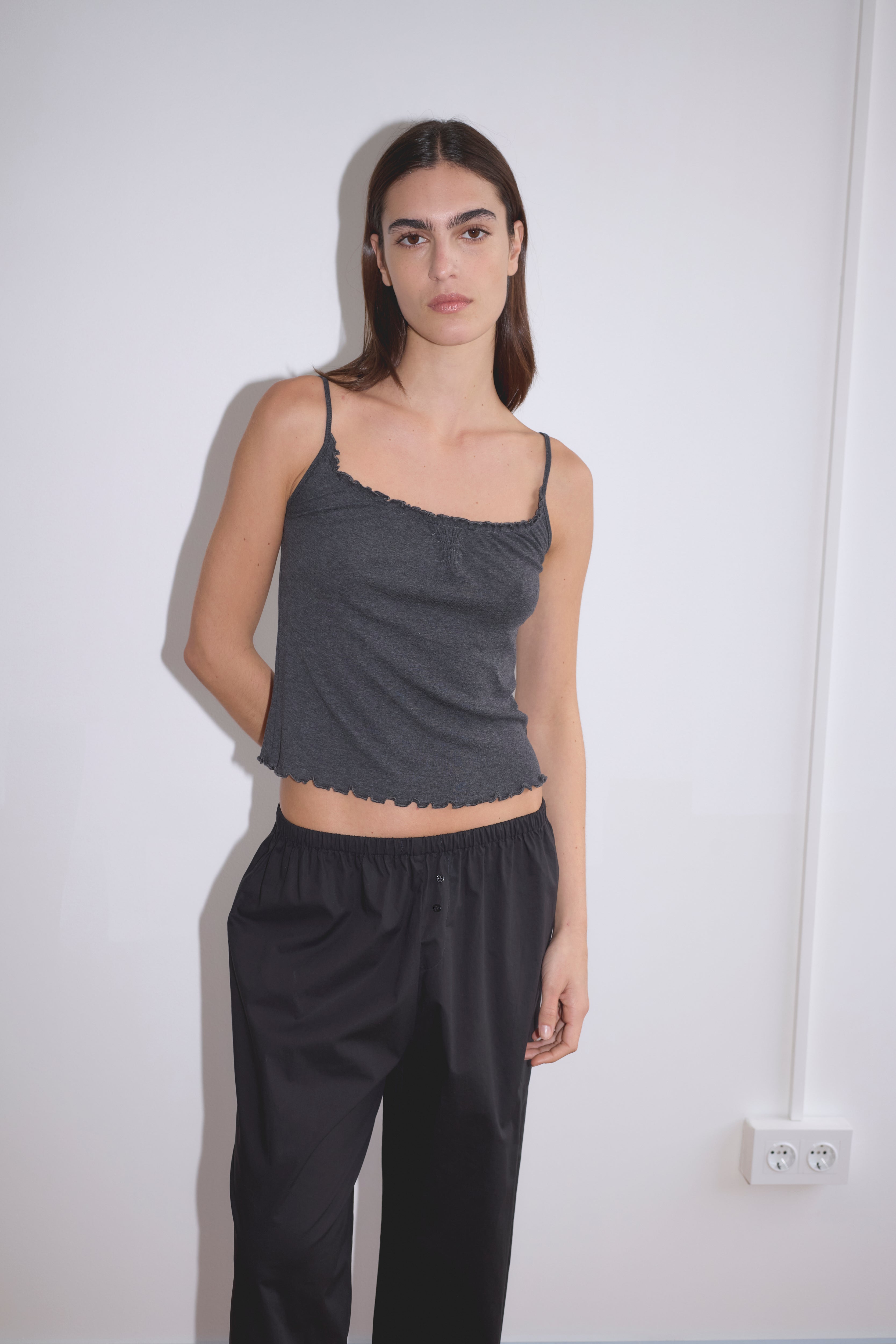 Deiji Studios Flounce Tank Grey, curated by Shop Sommer in San Francisco.