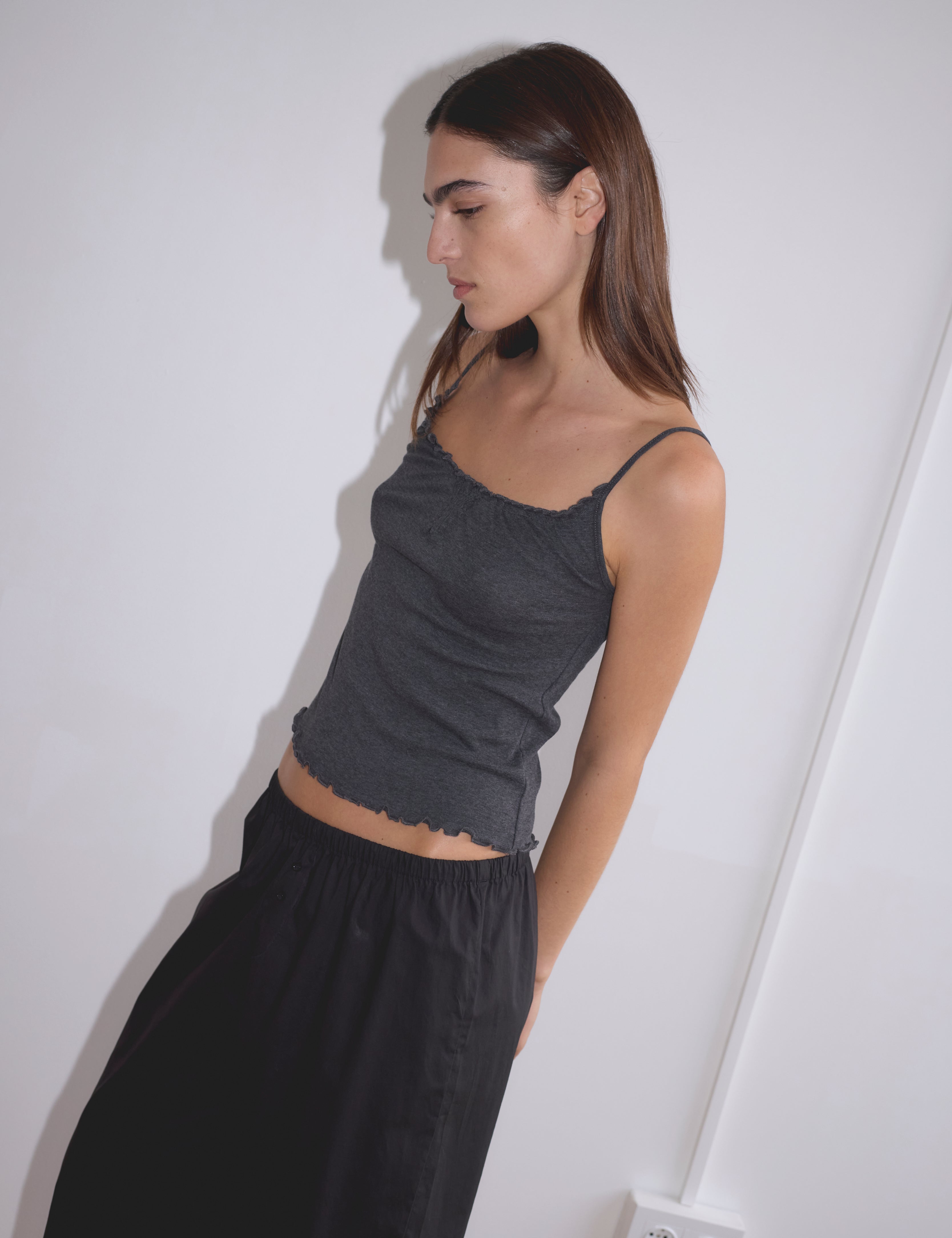 Deiji Studios Flounce Tank Grey, curated by Shop Sommer in San Francisco.