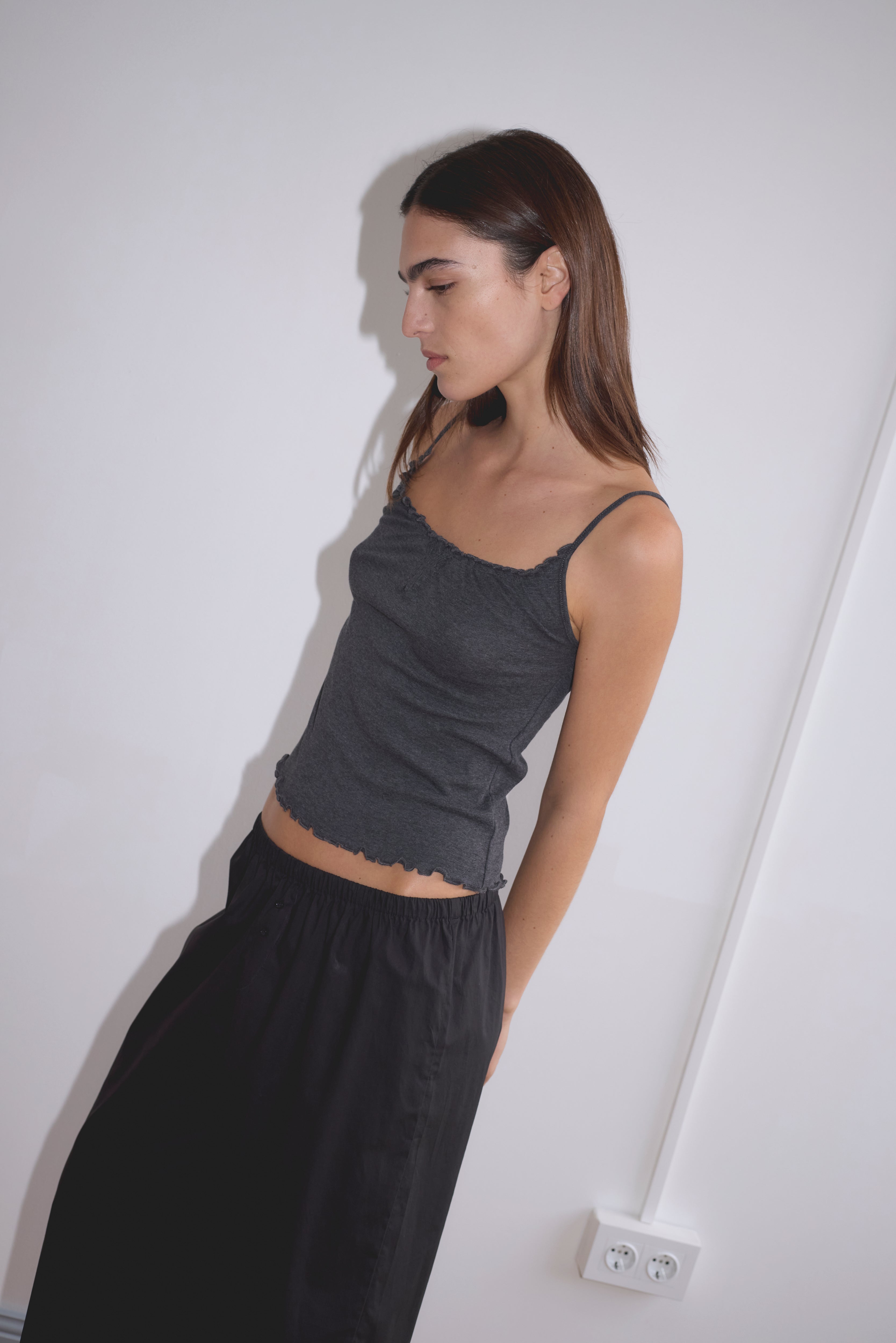 Deiji Studios Flounce Tank Grey, curated by Shop Sommer in San Francisco.
