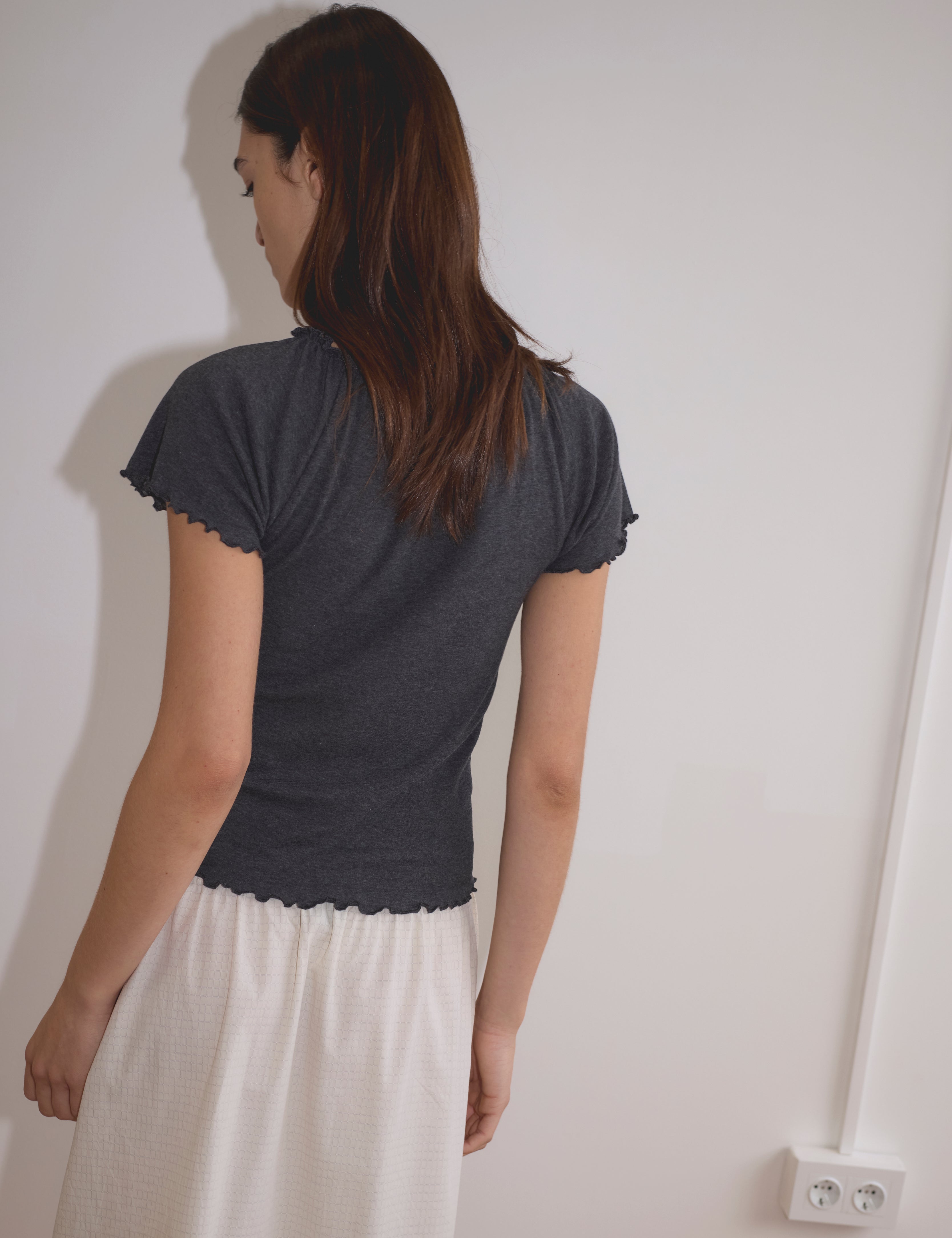 Deiji Studios Flounce Tee Grey, curated by Shop Sommer in San Francisco.