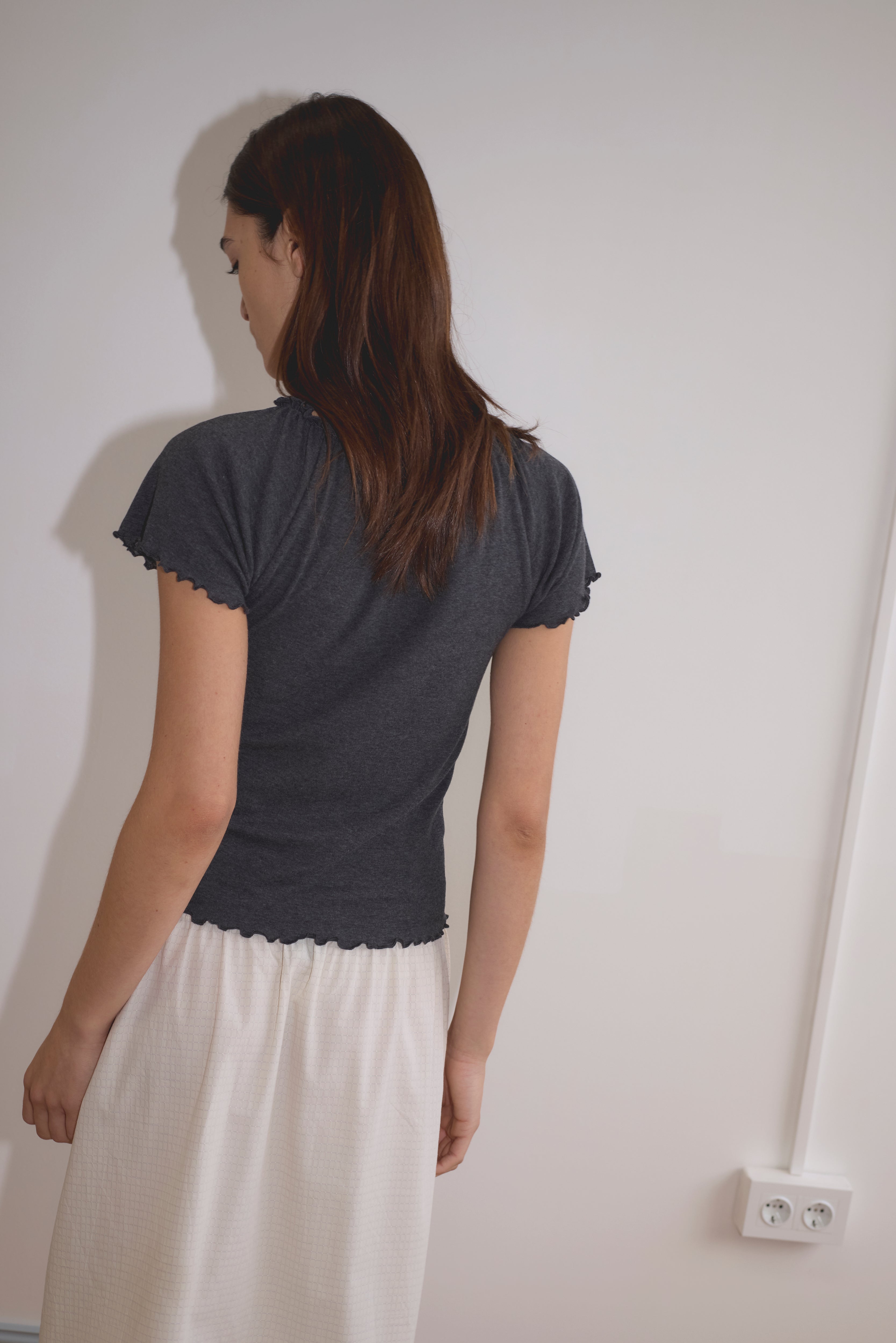 Deiji Studios Flounce Tee Grey, curated by Shop Sommer in San Francisco.