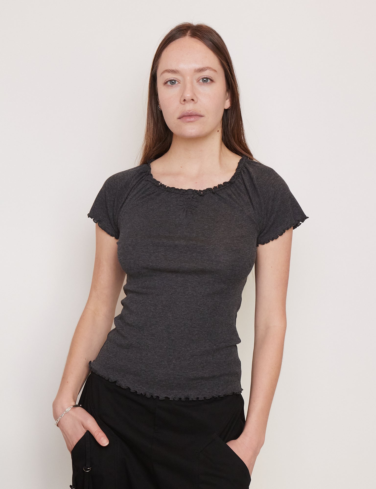 Deiji Studios Flounce Tee Grey, curated by Shop Sommer in San Francisco.