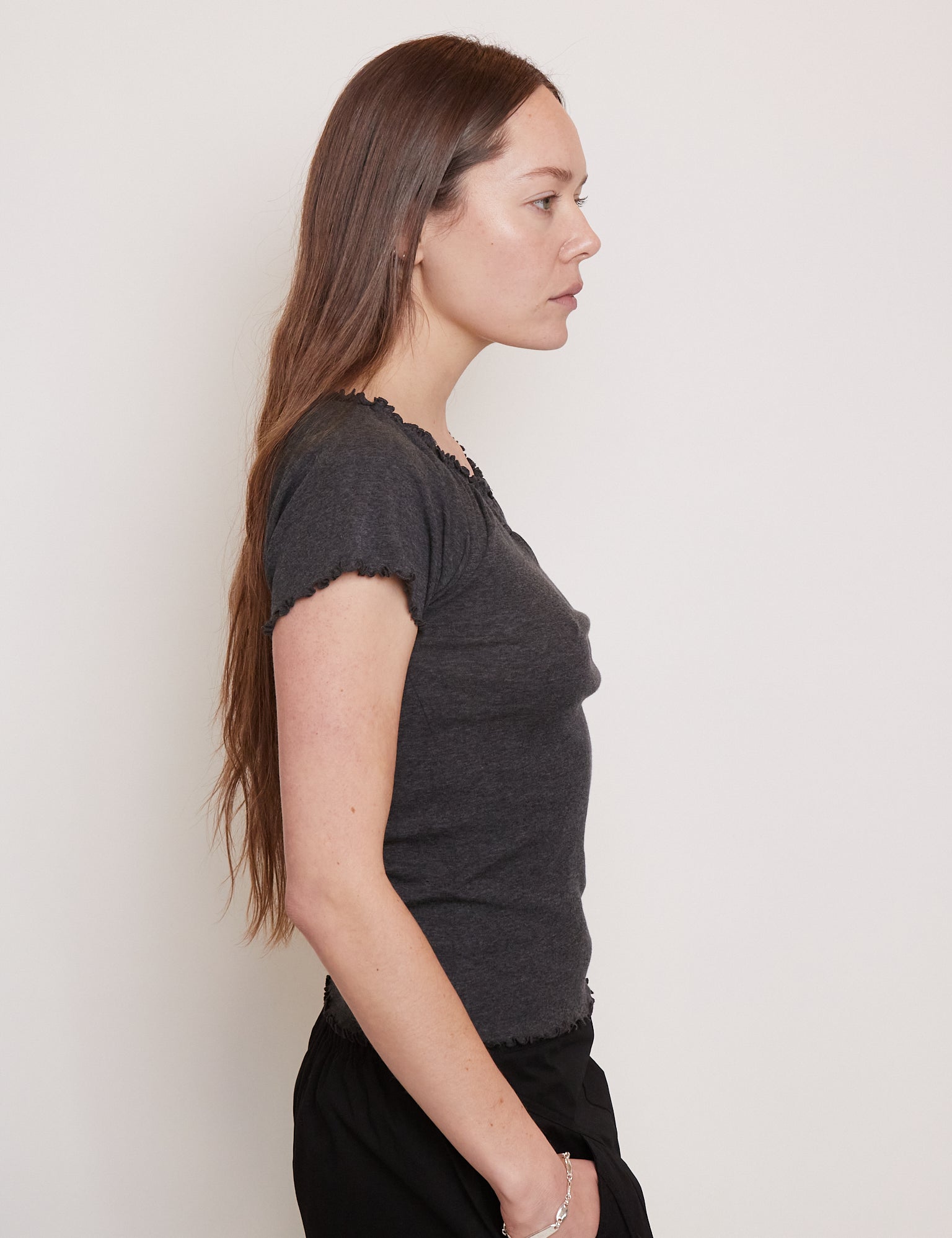 Deiji Studios Flounce Tee Grey, curated by Shop Sommer in San Francisco.