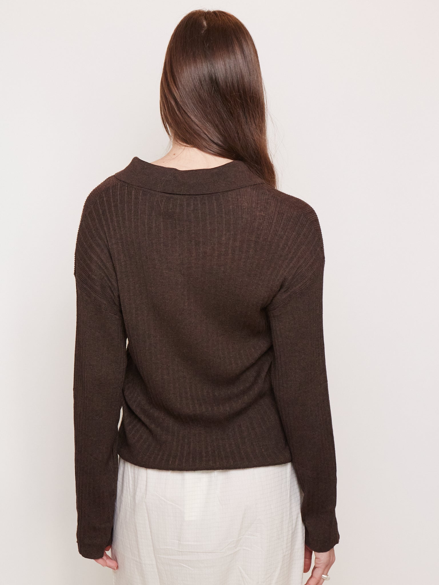 Deiji Studios Polo Knit Dark Almond, curated by Shop Sommer in San Francisco.