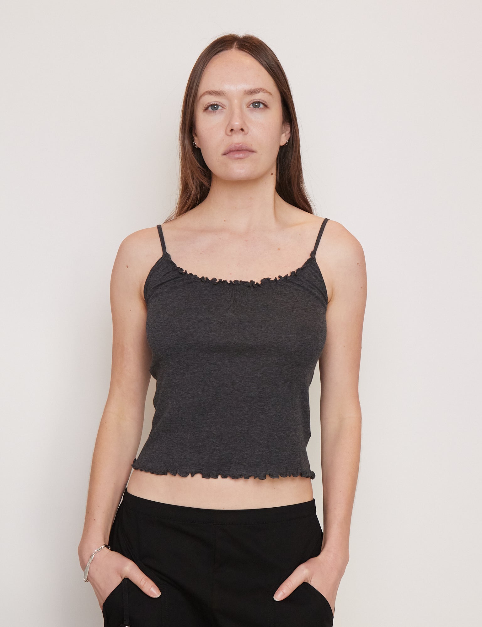 Deiji Studios Flounce Tank Grey, curated by Shop Sommer in San Francisco.