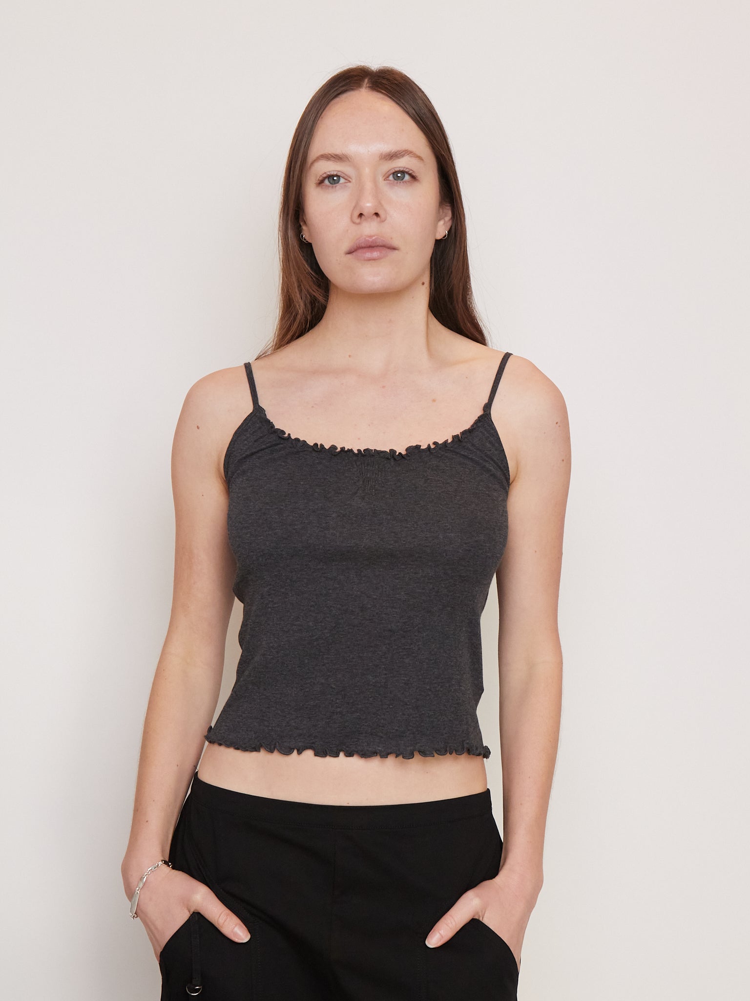 Deiji Studios Flounce Tank Grey, curated by Shop Sommer in San Francisco.