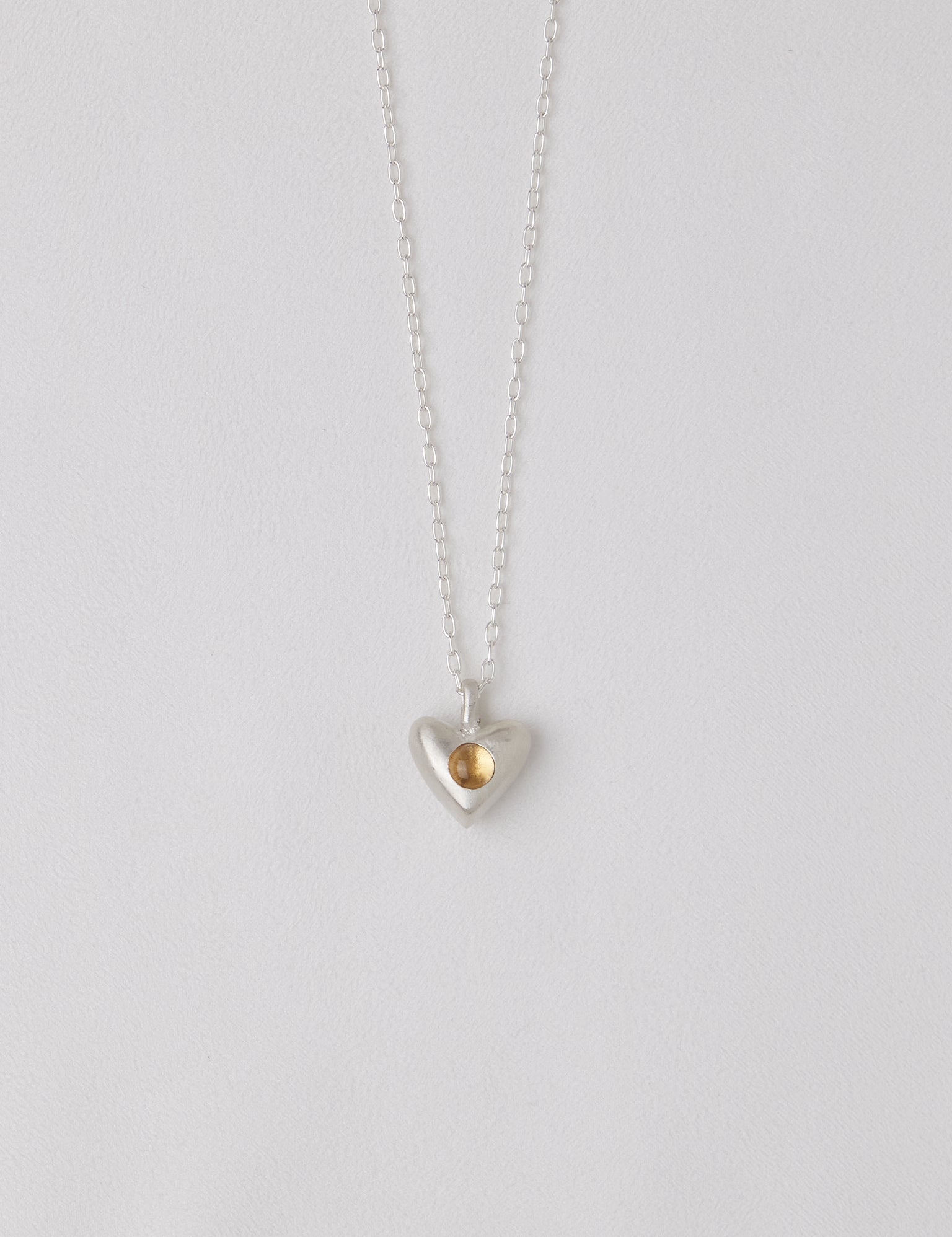 Dunton Ellerkamp American Folk Heart Pendant Citrine on Chain, curated by Shop Sommer in San Francisco.