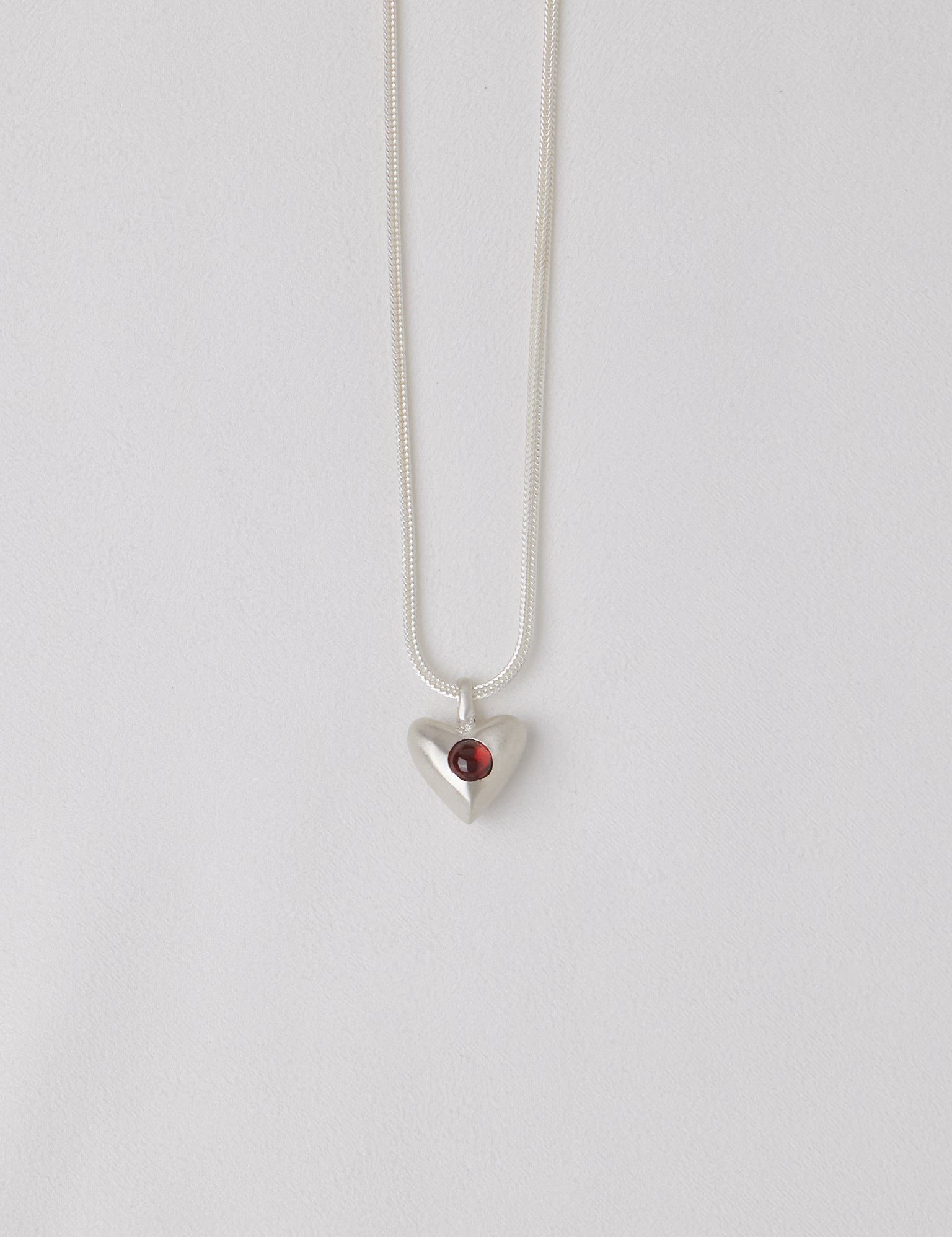 Dunton Ellerkamp American Folk Heart Pendant Garnet on Chain, curated by Shop Sommer in San Francisco.