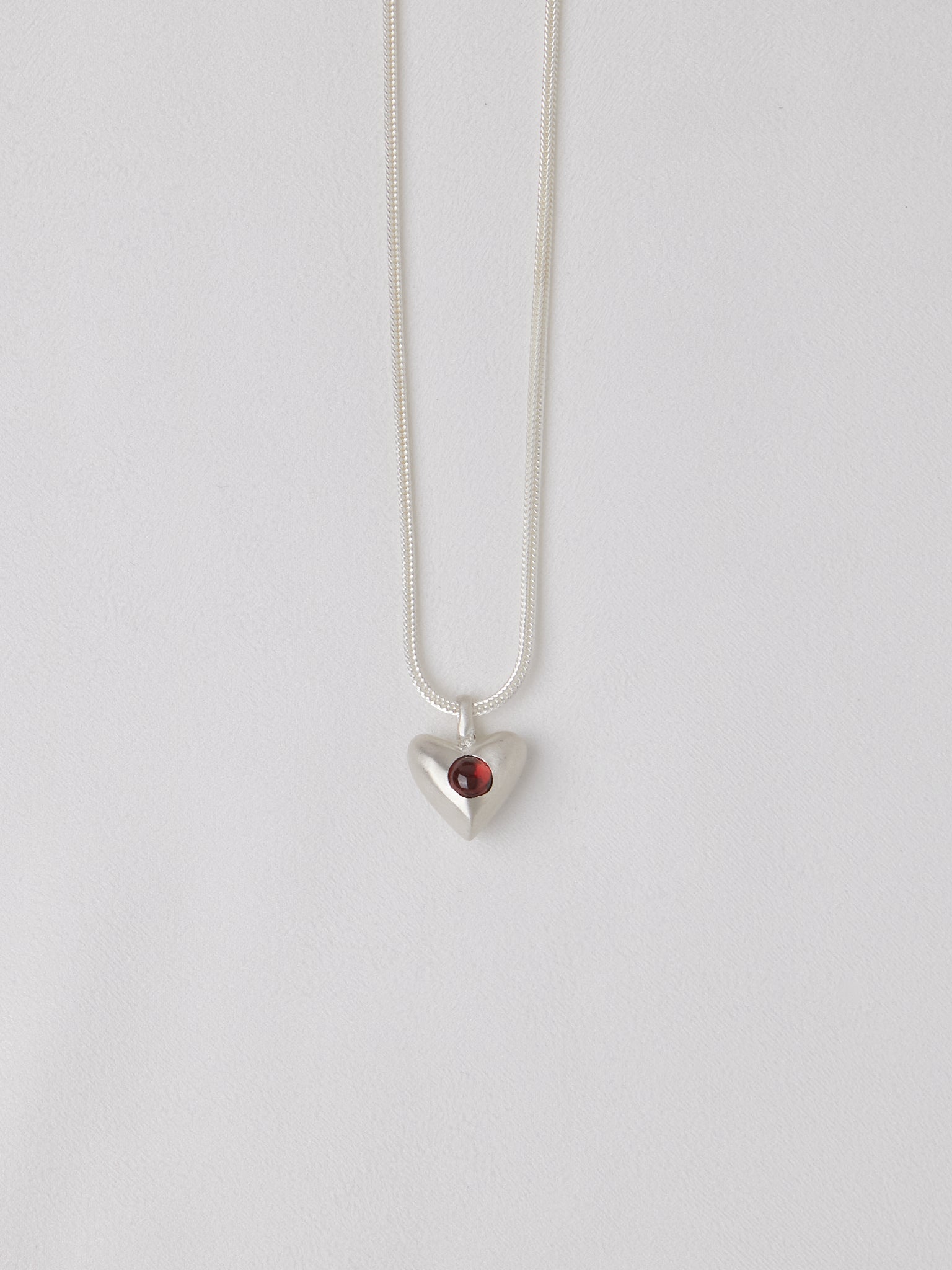 Dunton Ellerkamp American Folk Heart Pendant Garnet on Chain, curated by Shop Sommer in San Francisco.