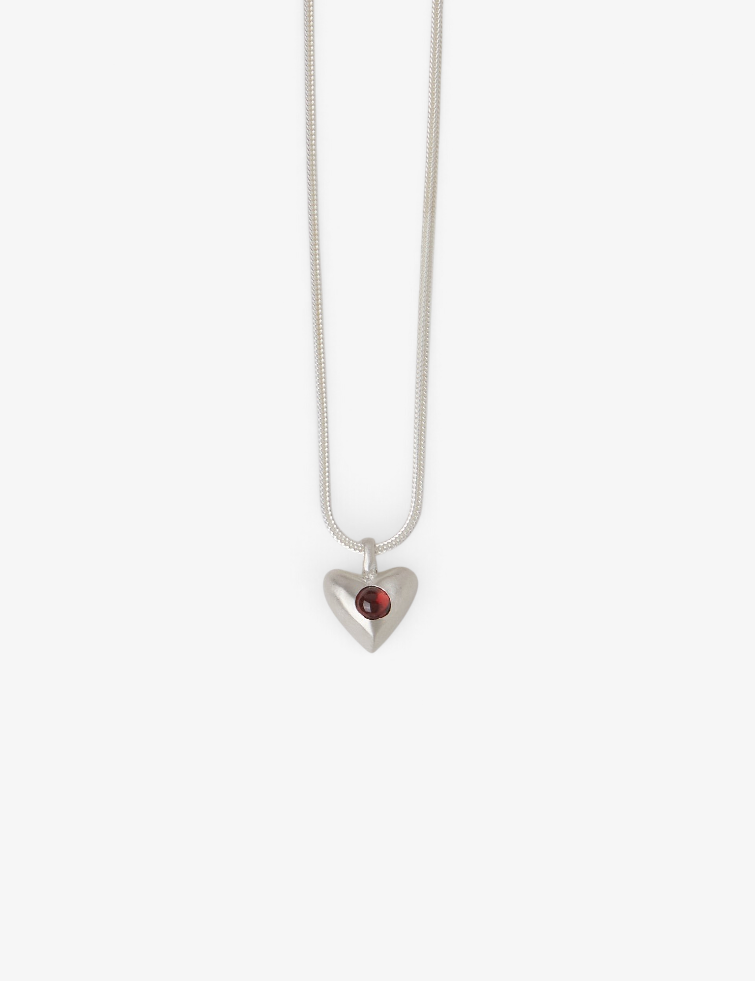 Dunton Ellerkamp American Folk Heart Pendant Garnet on Chain, curated by Shop Sommer in San Francisco.